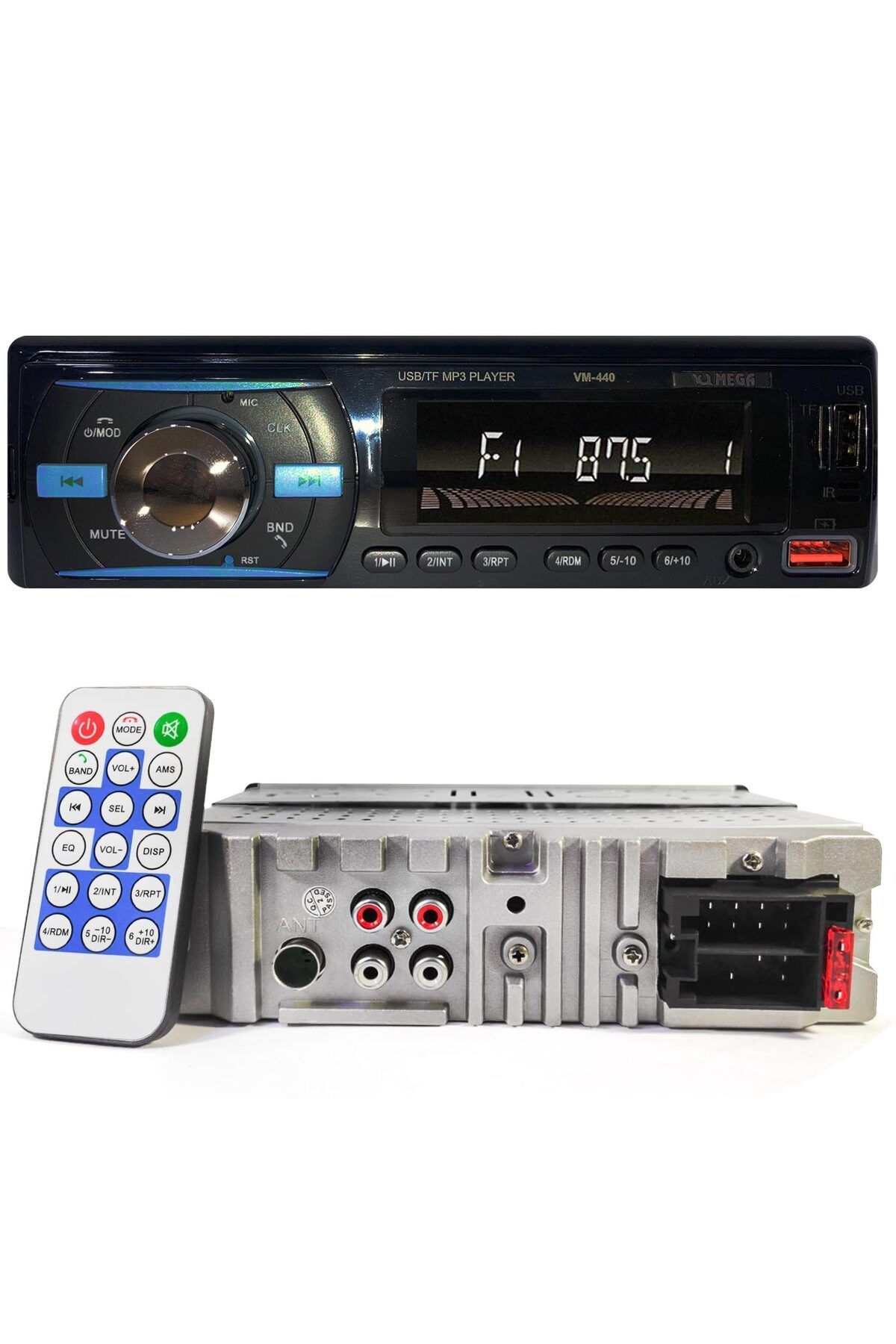 NZM TİCARET Mega Vm-440 Oto Teyp 4X60 Watt Bluetooth 2Xusb Sd Fm Aux 7 Renk