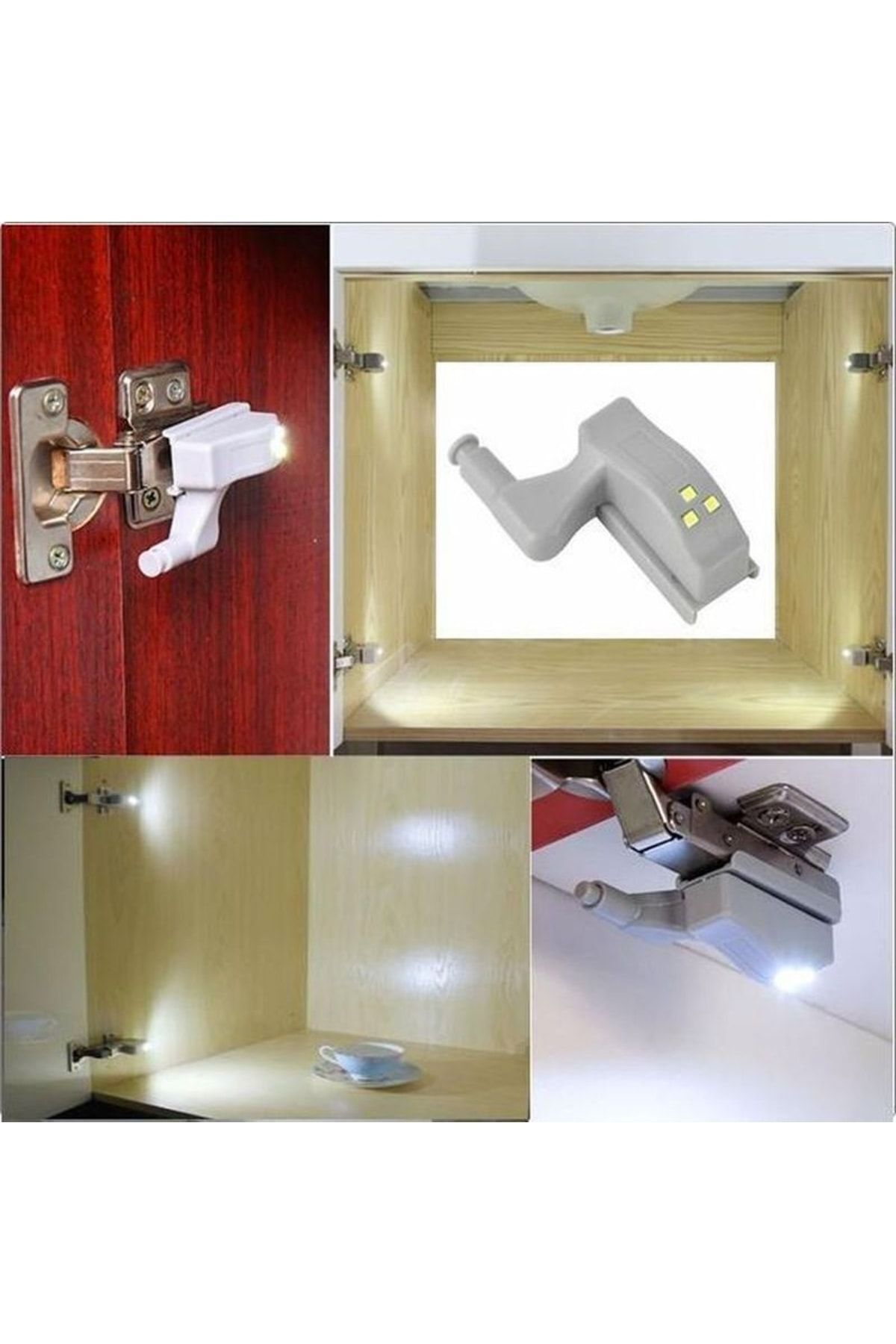 SerenityHaven Gardrop Dolap Içi Led Aydınlatıcı Menteşe Işığı