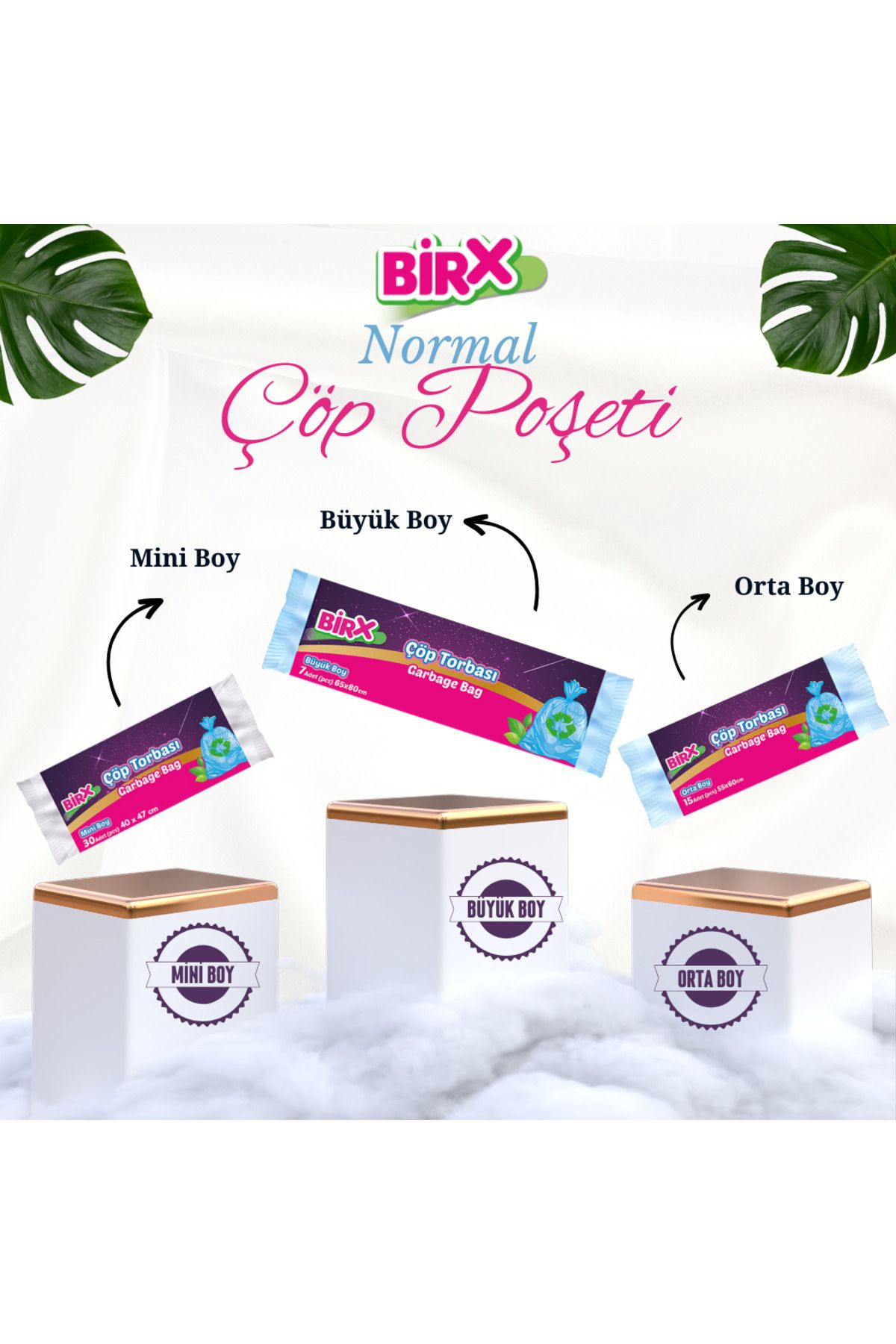 BIRX-Mini Size Garbage Bag 40X47 30Pcs 5 Roll Garbage Bag 150 Pieces (Small Size) 2