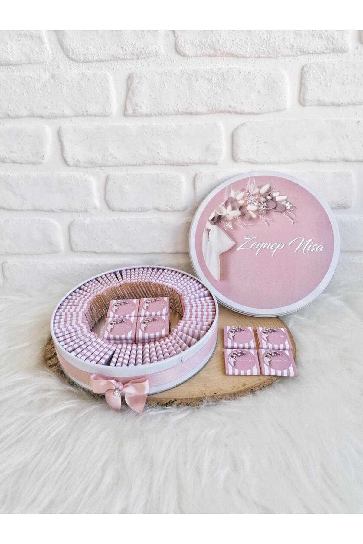 Angel Gift Chocolate 80 Adet Çiçek Konsept İsme Özel Hoşgeldin Kız Bebek Hediyelik Çikolata fotoğrafı 3 (önizleme)