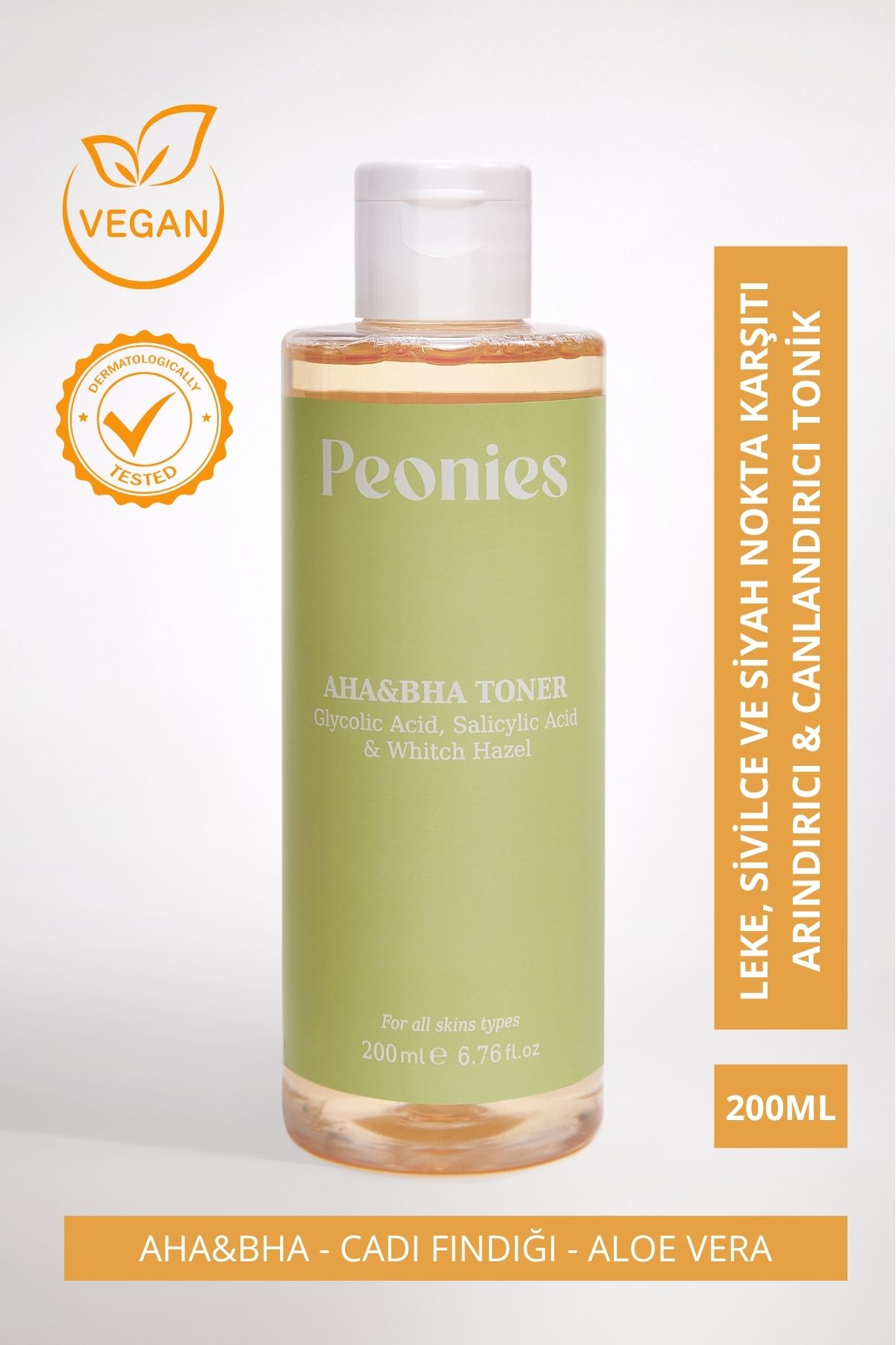 peonies Glikolik Asit ve Salisilik Asit AHA BHA Tonik Peeling 200 mL