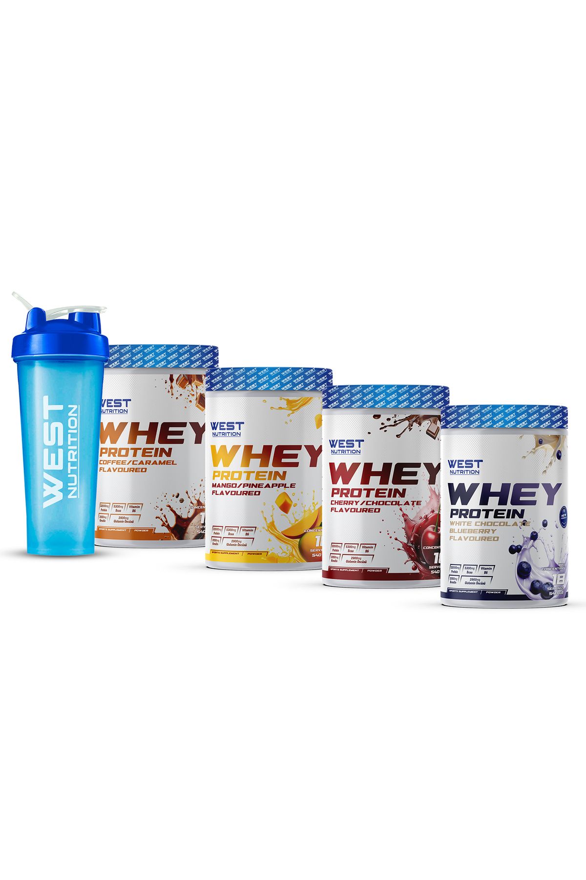 West Nutrition Whey Protein Tozu 4 Adet 540 gr Tanıtım Paketi