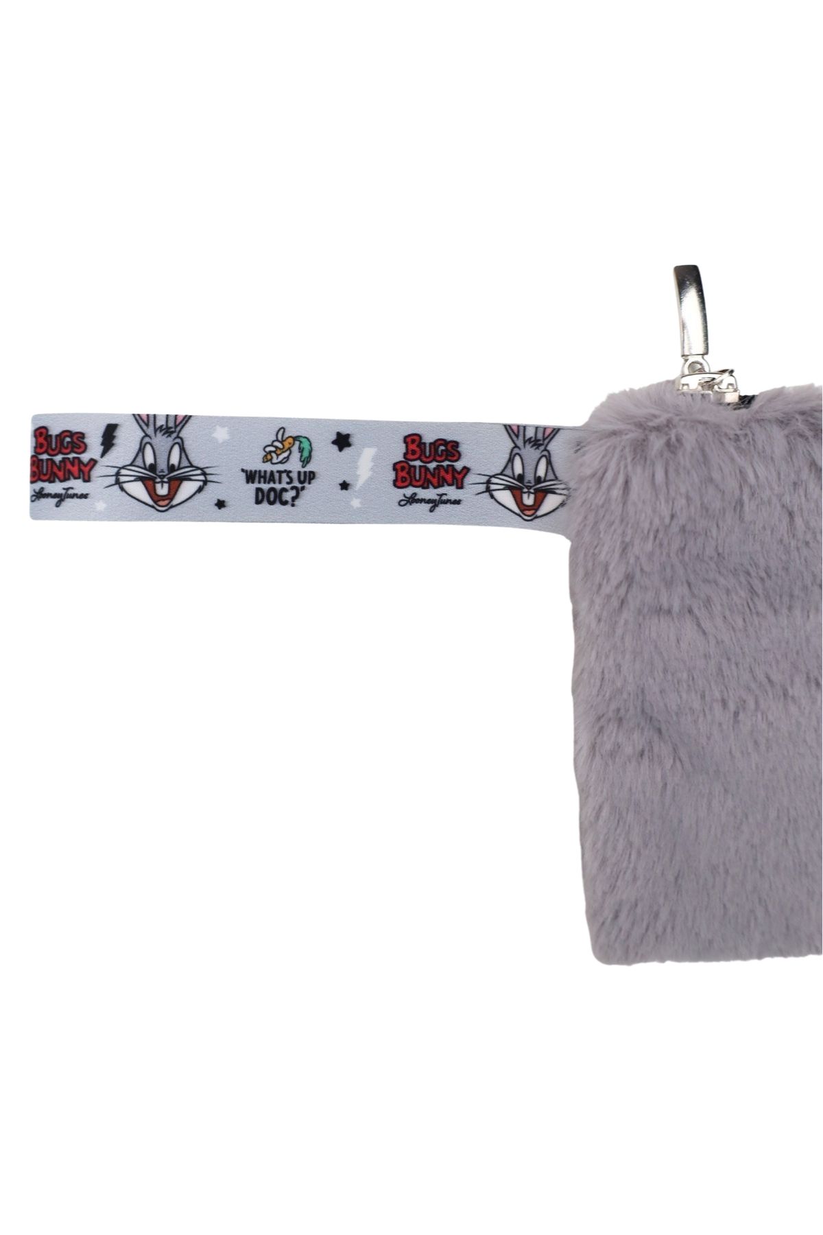 WİGGLE-Wiggle Bugs Bunny - Kids Pencil Case with Soft Plush Feather, Zippered Hand Strap 2