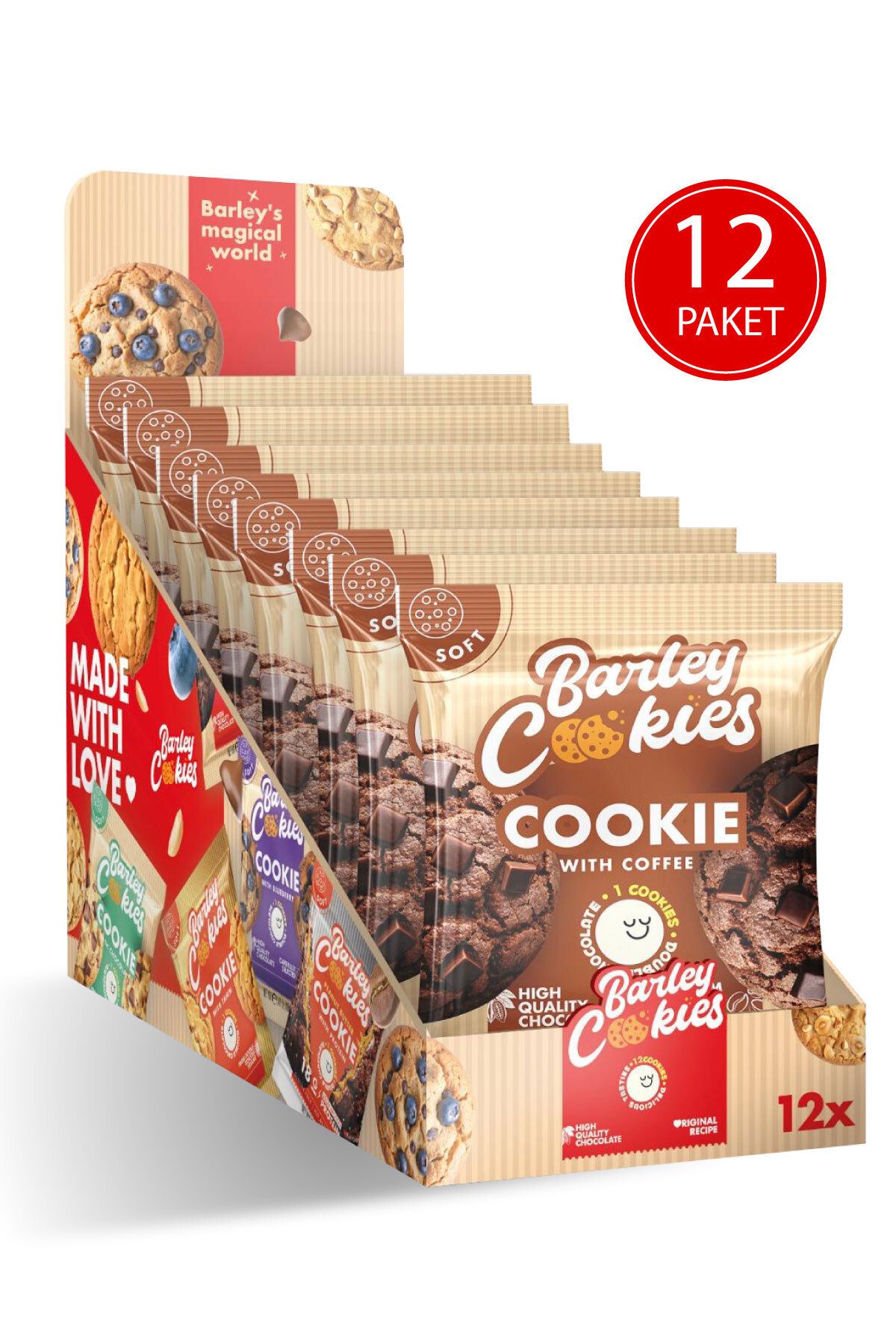 Barley Cookies Kahveli Çikolatalı Soft Cookies 40g 12 Paket