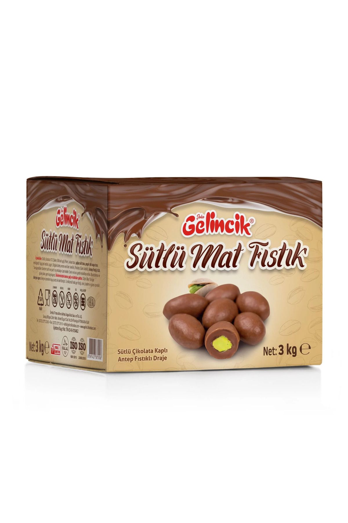 Gelincik Sütlü Mat Fıstık 3 Kg.