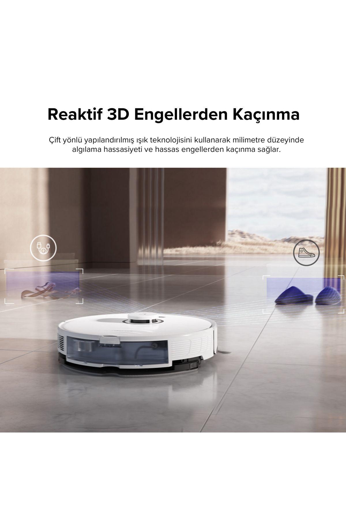 Roborock S8 Sonic Mopping Akıllı Robot Süpürge S8 Beyaz-8