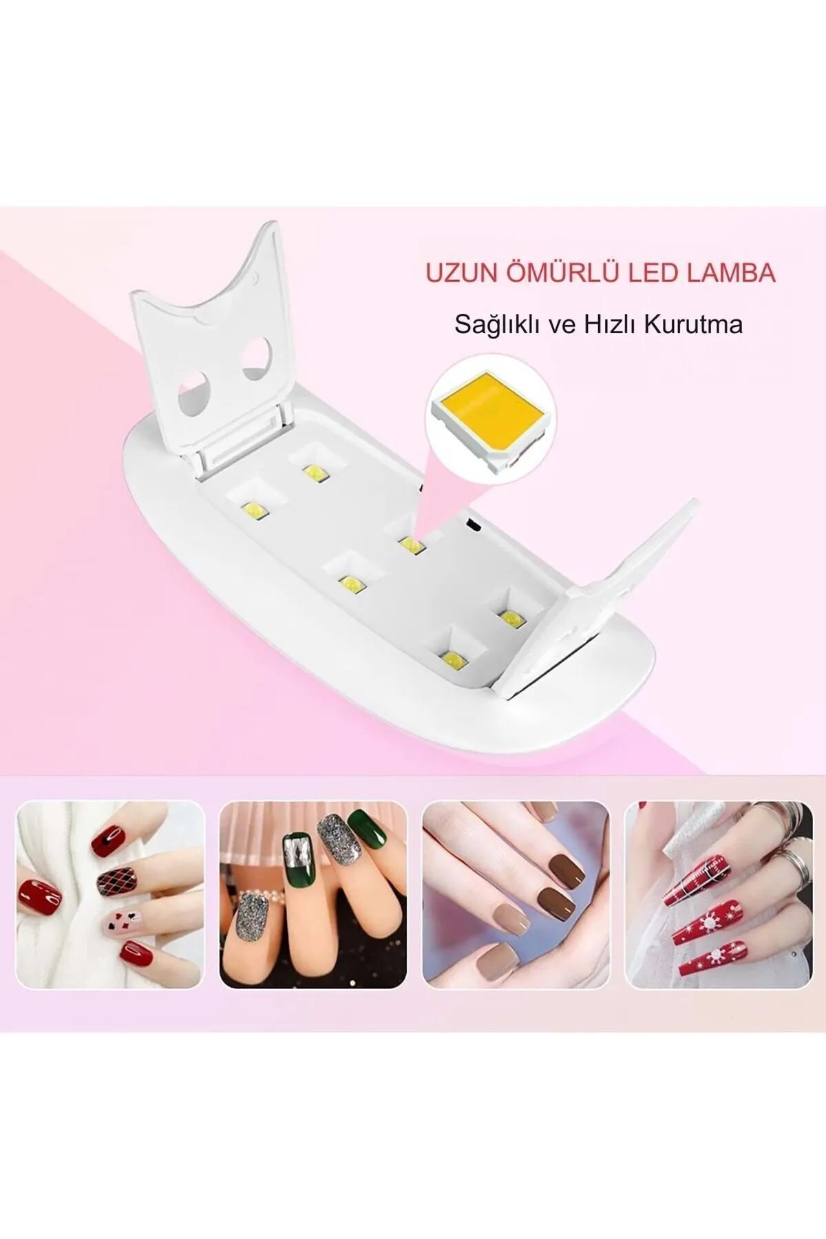 Profesyonel 6W UV LED Tırnak Kurutma Lambası Hızlı Kuruma Akıllı Sensör Çoklu Zaman Ayarı 6 Led — BGZKURUTUCU111 — تصویر 7 از 9