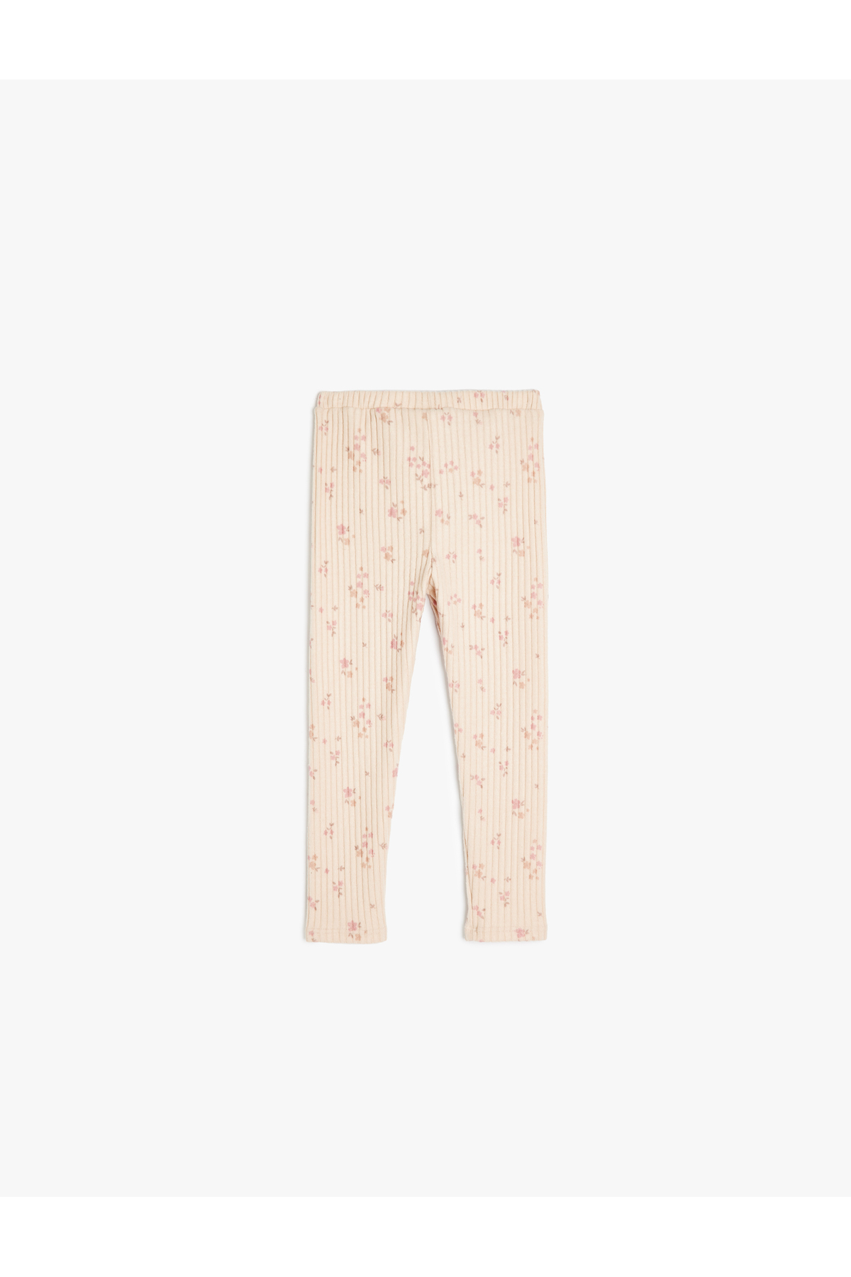 Koton Çiçek Desenli Beli Lastikli Ribanalı Basic Tayt fotoğrafı 2 (önizleme)