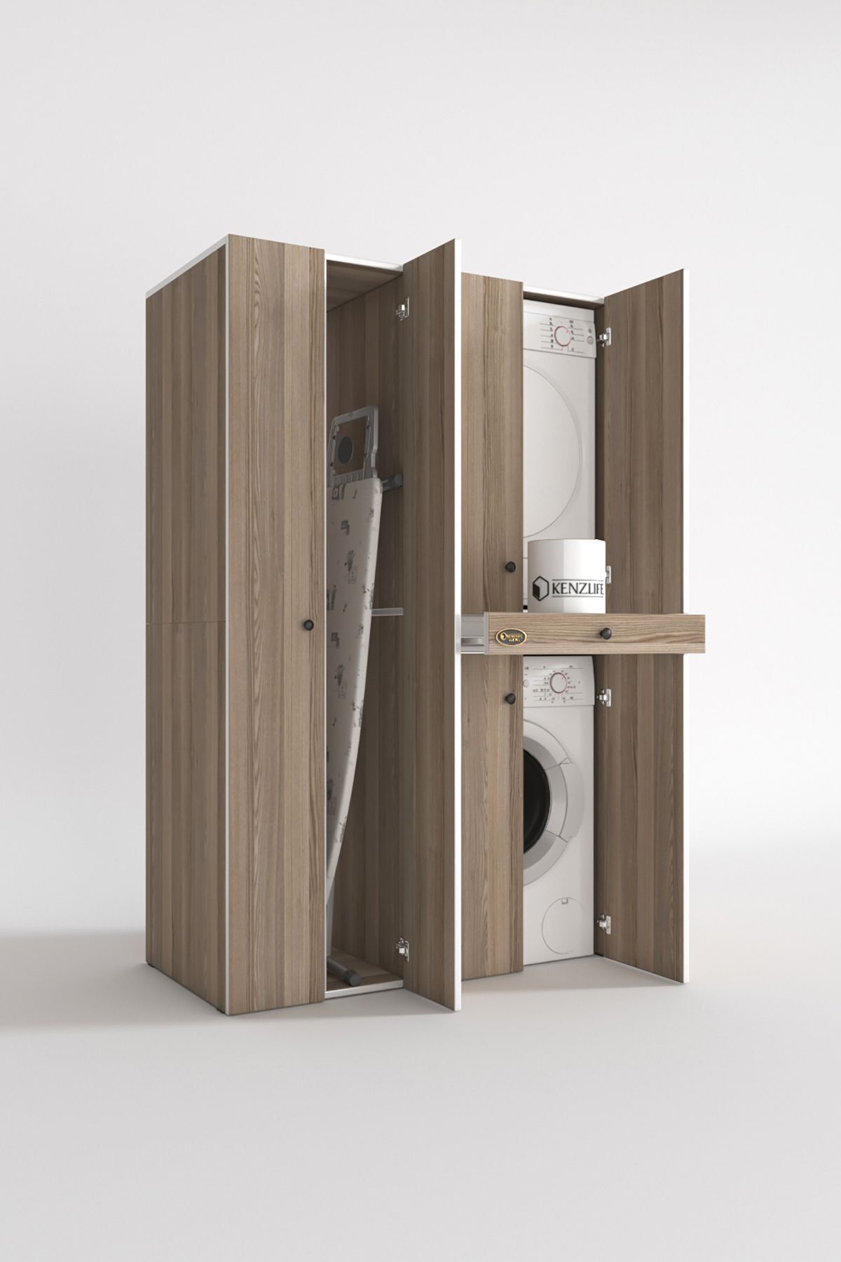 Kenzlife Çamaşır-Kurutma Makinesi Dolabı Şahrur Sol Crd 187*120*60