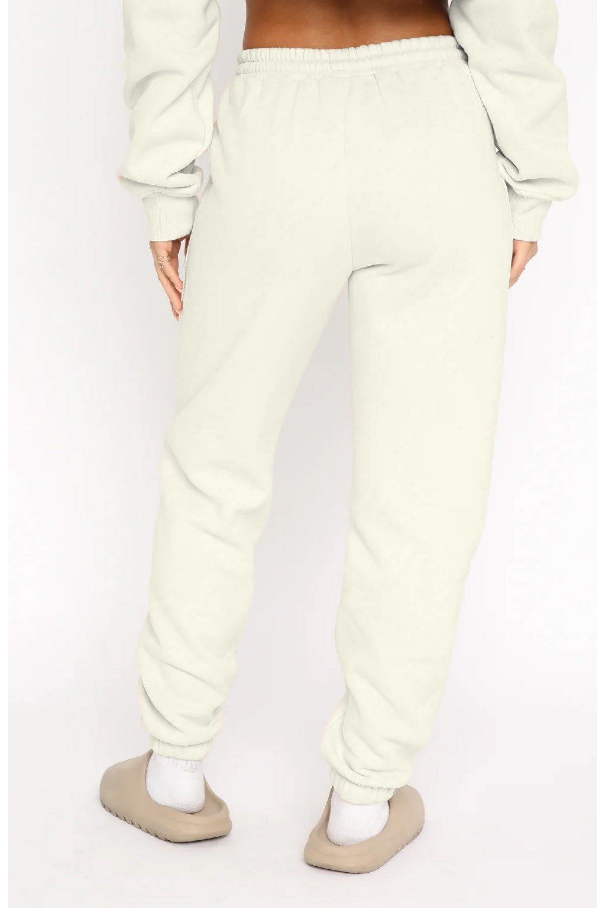 The Champ Clothing-White Fox Women's Cream Waist Elastic Pocket Vol 3 Printed Leg Elastic Tracksuit Set 4