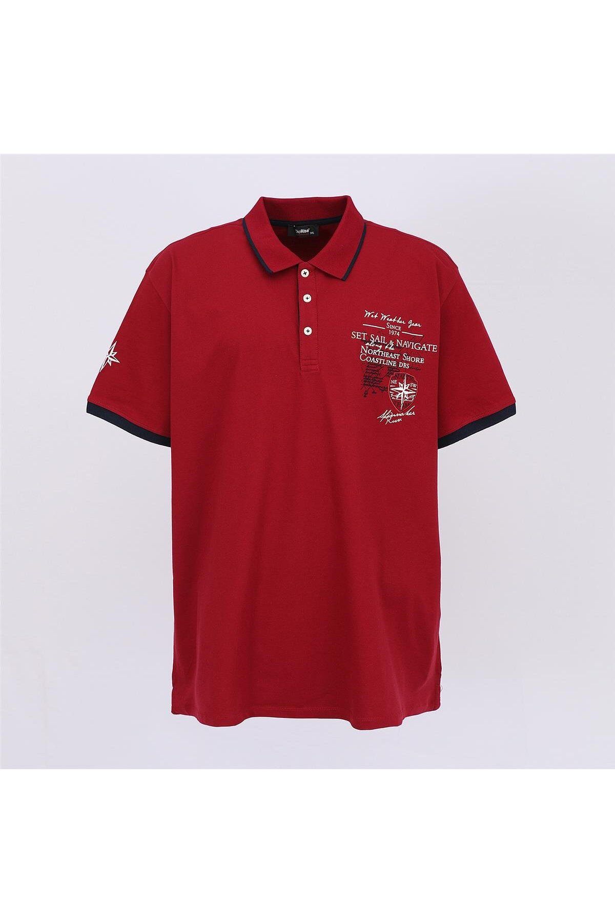 Dio Rise-Men's Short Sleeve Polo Neck T-Shirt - Bpl-4002 - Burgundy 1