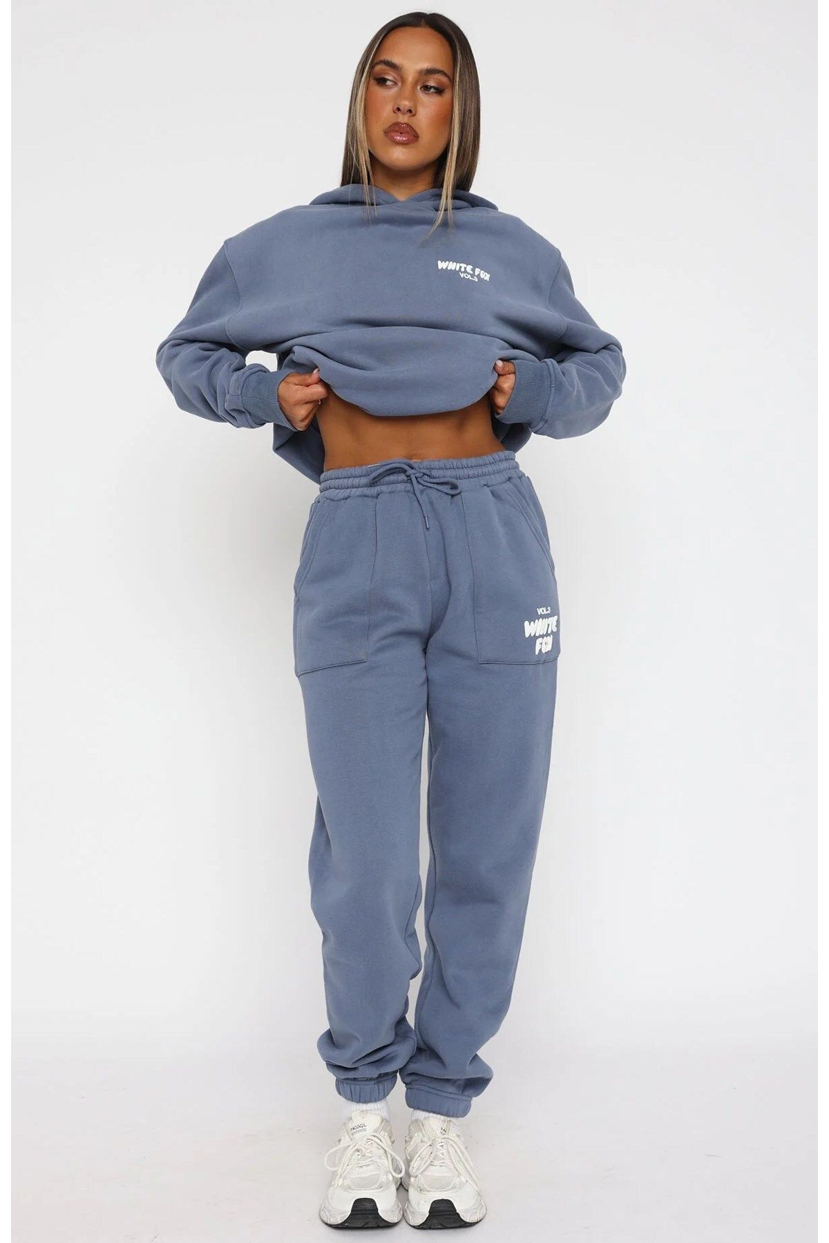 The Champ Clothing-White Fox Indigo Women's Sweatpants - Vol 3 Printed with Elastic Waist and Pockets 4