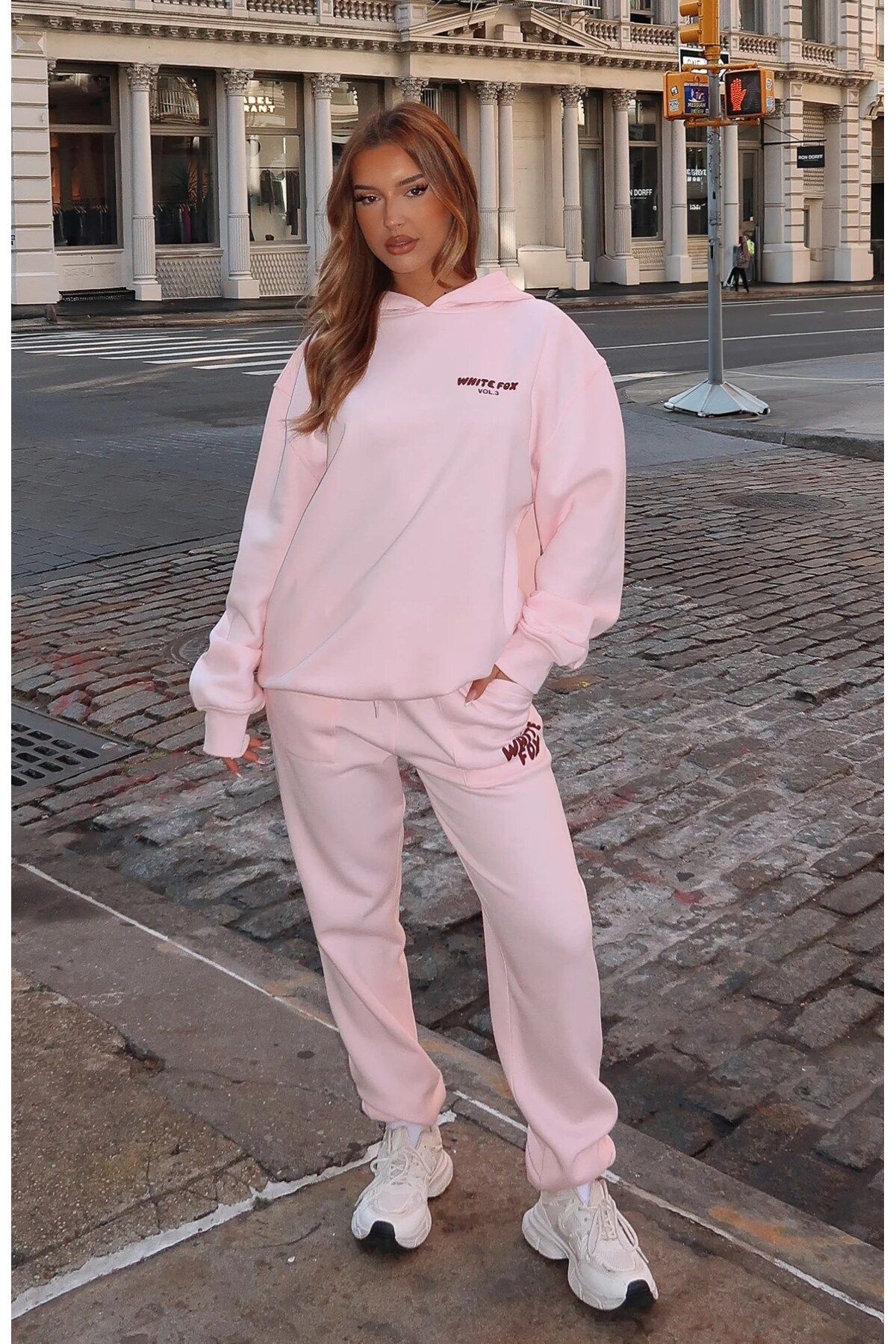 The Champ Clothing-White Fox Women - Light Pink Vol 3 Printed Elastic Waist Sweatpants 4