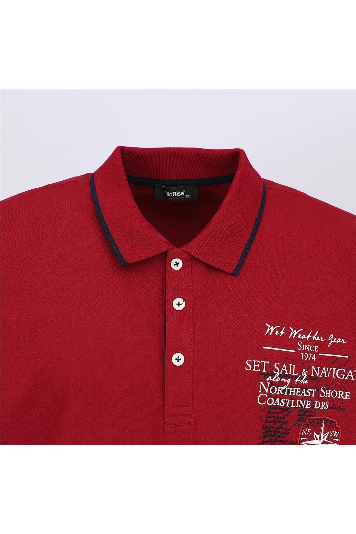 Dio Rise-Men's Short Sleeve Polo Neck T-Shirt - Bpl-4002 - Burgundy 2