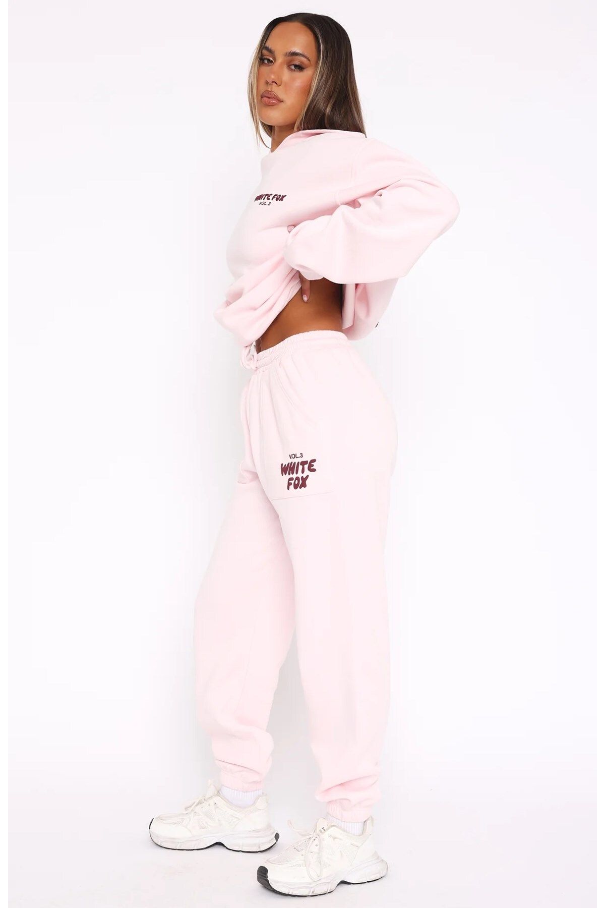 The Champ Clothing-White Fox Women - Light Pink Vol 3 Printed Elastic Waist Sweatpants 2