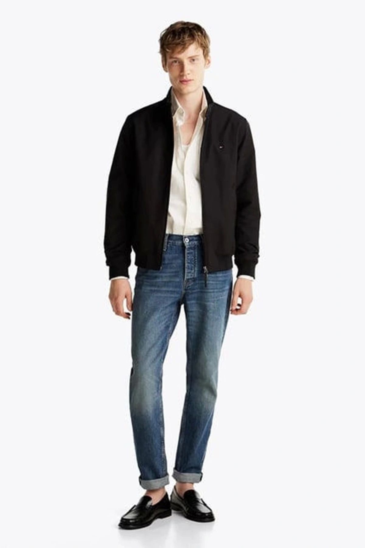 جیب آستین بلند مشکی با زیپ یقه ایستاده مردانه MW0MW37647-BDS Tommy Hilfiger