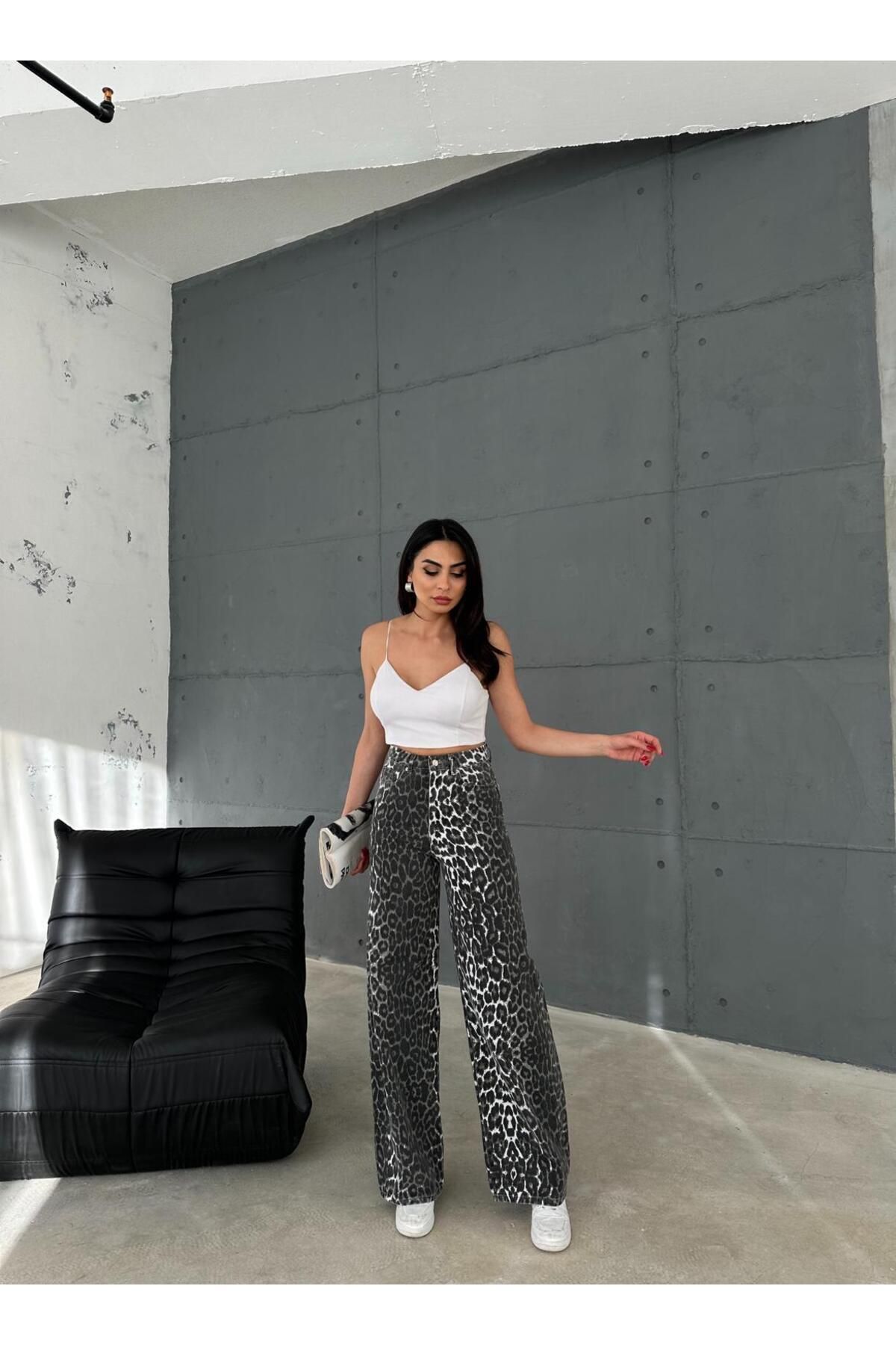 Zeo Basic-ZEO Basic Baggy Pants - Leopard Pattern 5