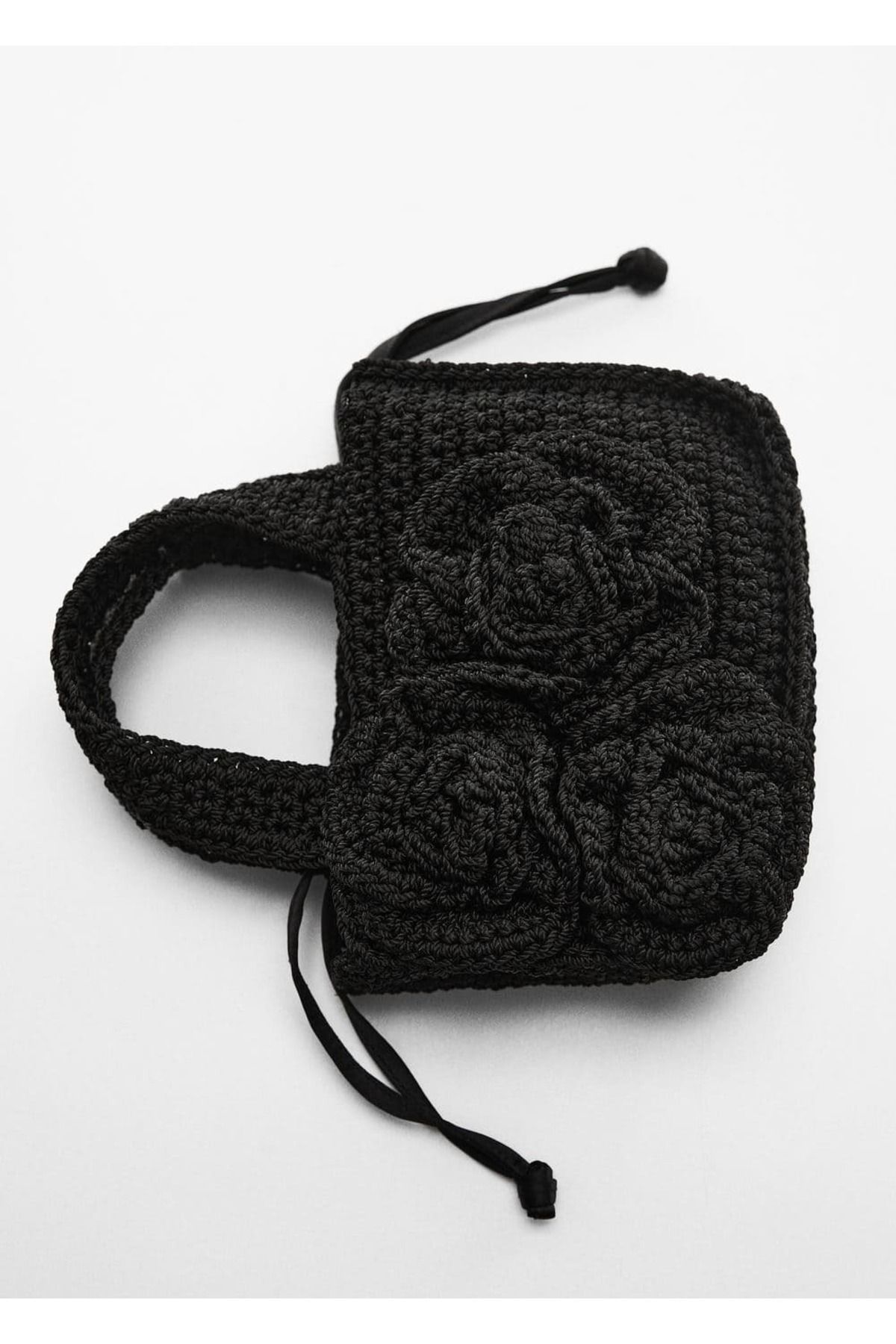 MANGO Woman-Floral Crochet Mini Bag 3