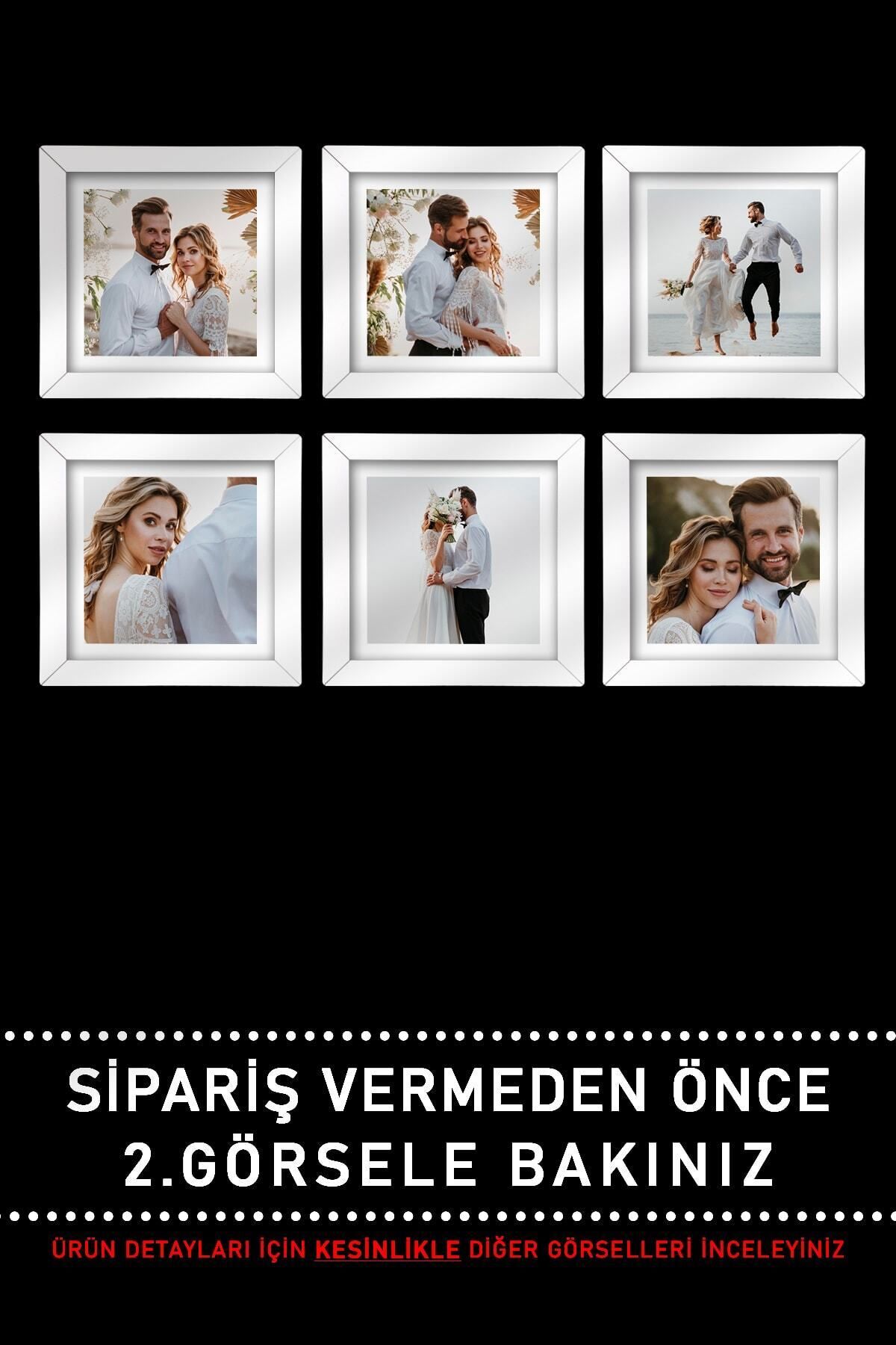 bymat-6 Pieces 10x10 Frame - White Frame - MDF Square Frame - Multiple Photo Frame Set 7