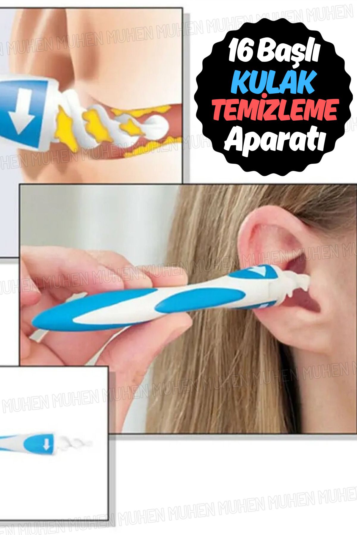 MUHEN Ergonomik Yapılı Spiral Temizleyici - Yumuşak Uçları İle Ağrısız Ve Etkili Hijyen Çözümü