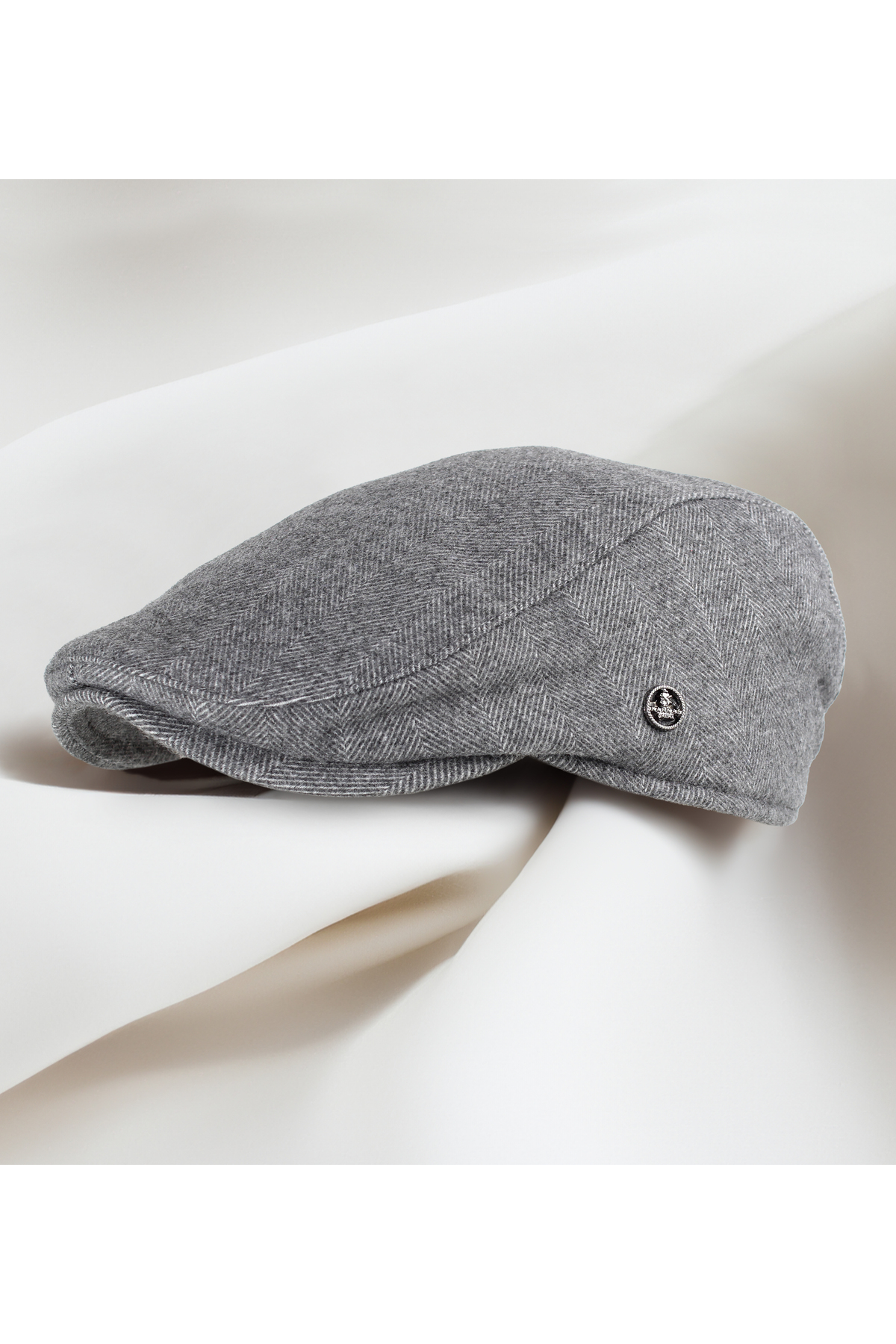 KARNAS ŞAPKA  GRİ ÇİZGİLİ YÜNLÜ KAŞE KIŞLIK KUMAŞ KASKET ŞAPKA (TERLETMEZ SATEN ASTAR) - Görsel 3