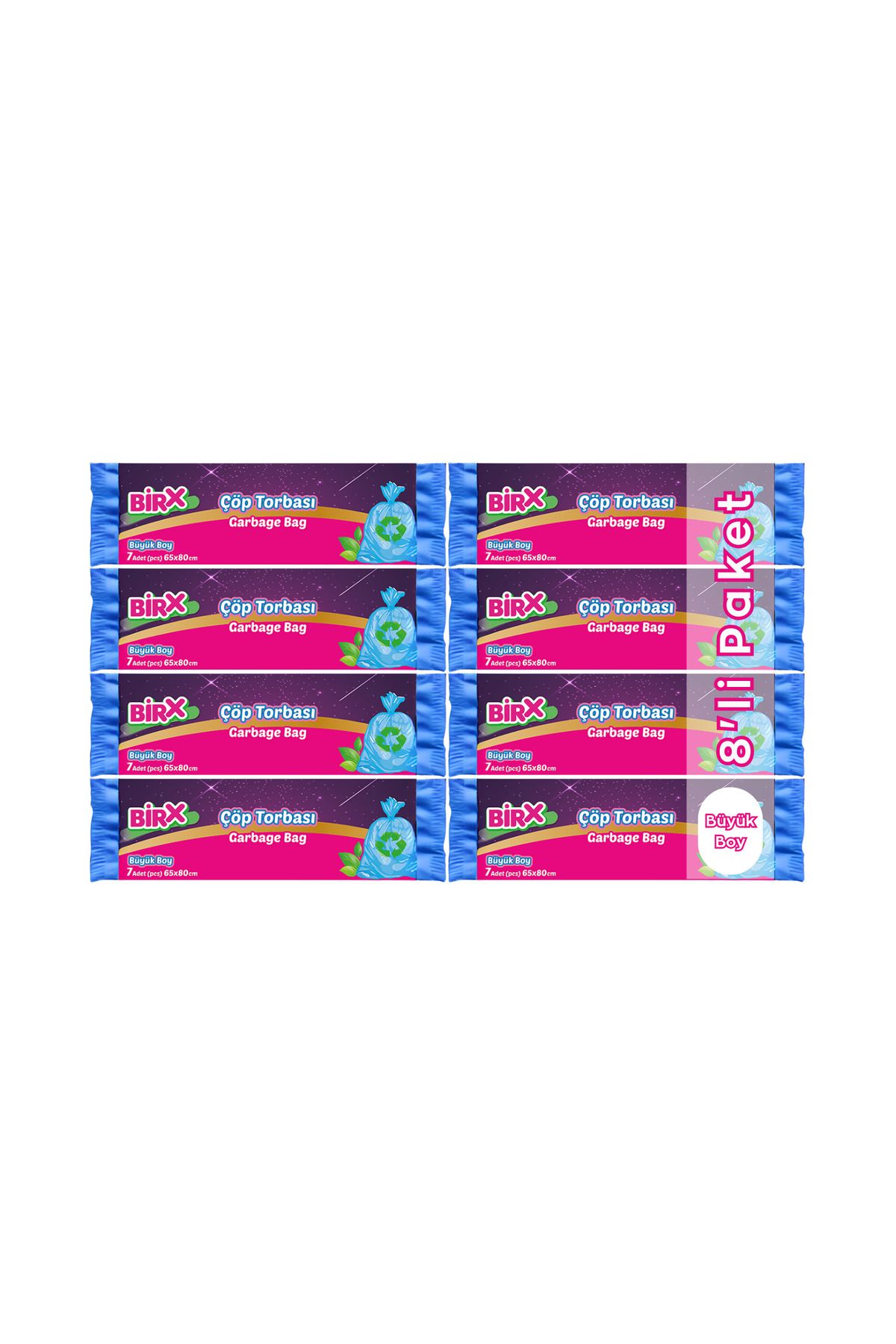 BIRX-Garbage Bag Large Size 65X80 cm 7 Pack 12 Roll Garbage Bags 1