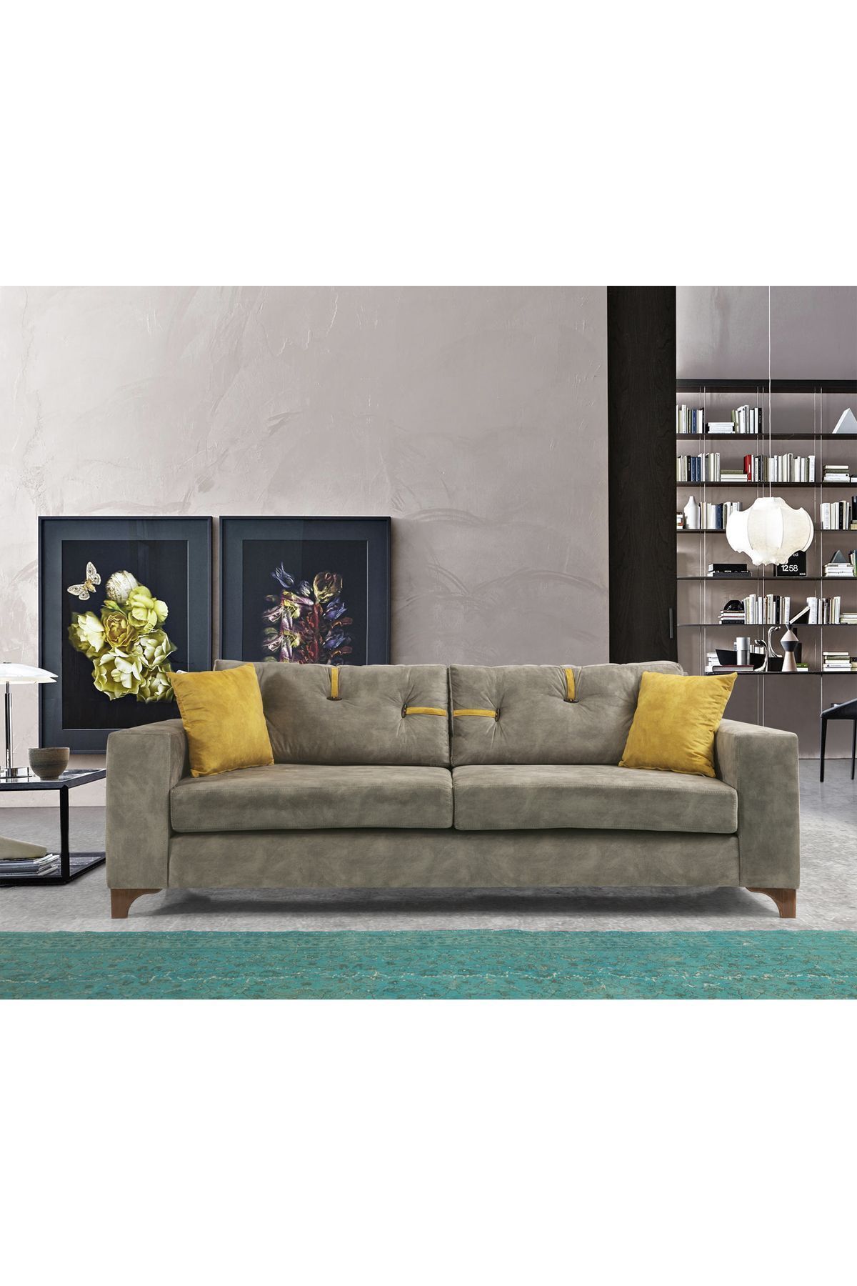 Elance Home Konfor Üçlü Kanepe Vizon