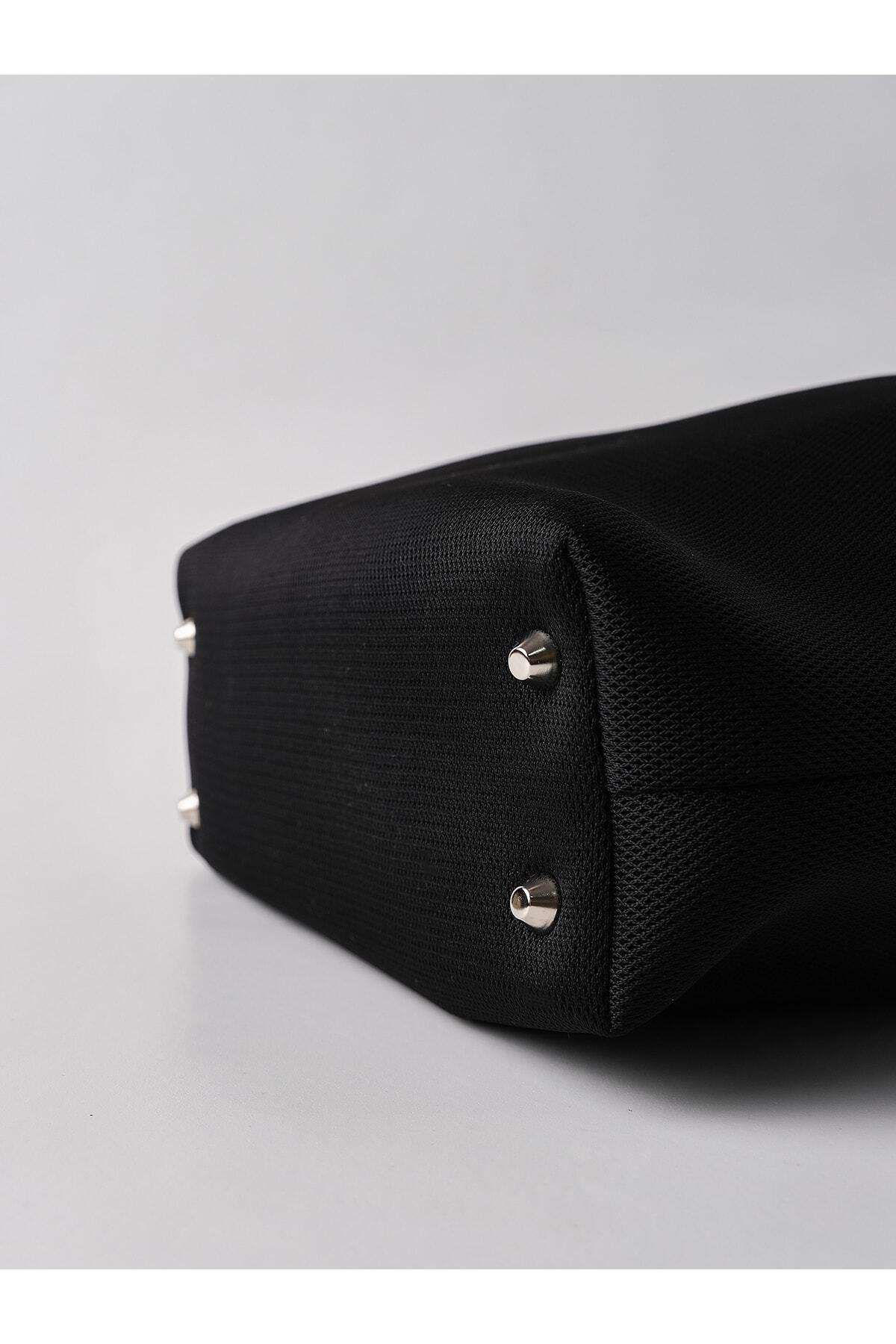 HEYBE'S Heybes Kadın Siyah Askılı Clutch Portföy El Çantası görsel 6