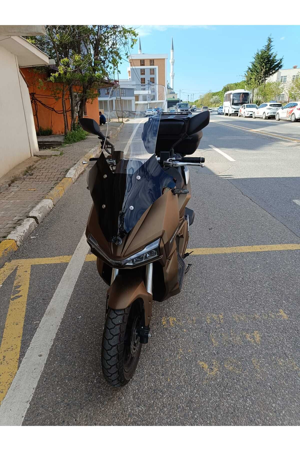 Yuki Adventure 150 Siperlik Ön Cam 2023-2025 Model 78cm şeffaf Renkli 4mm UZUN CAM
