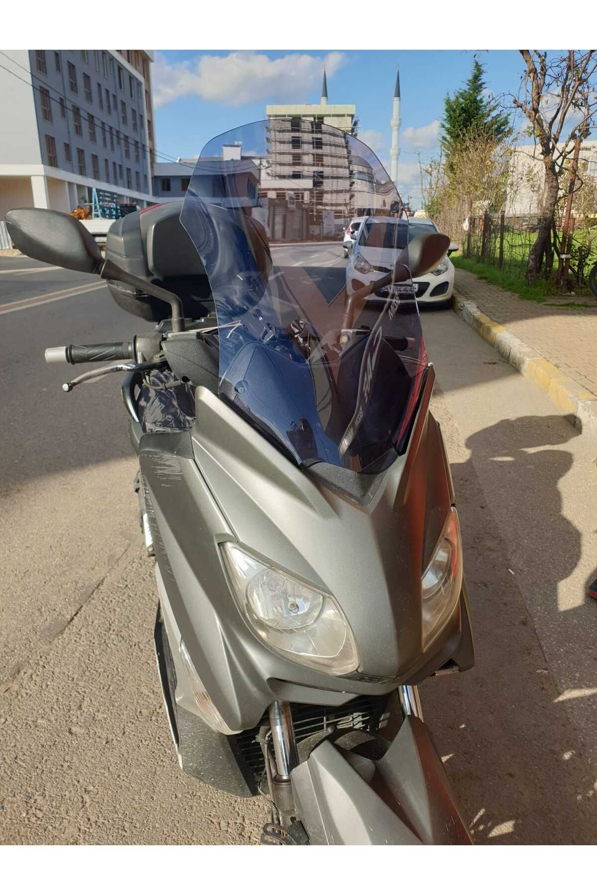 Yamaha Xmax 250 Siperlik Ön Cam 2011 2013 Model 55cm Füme Renkli 4mm KISA SPOR CAM