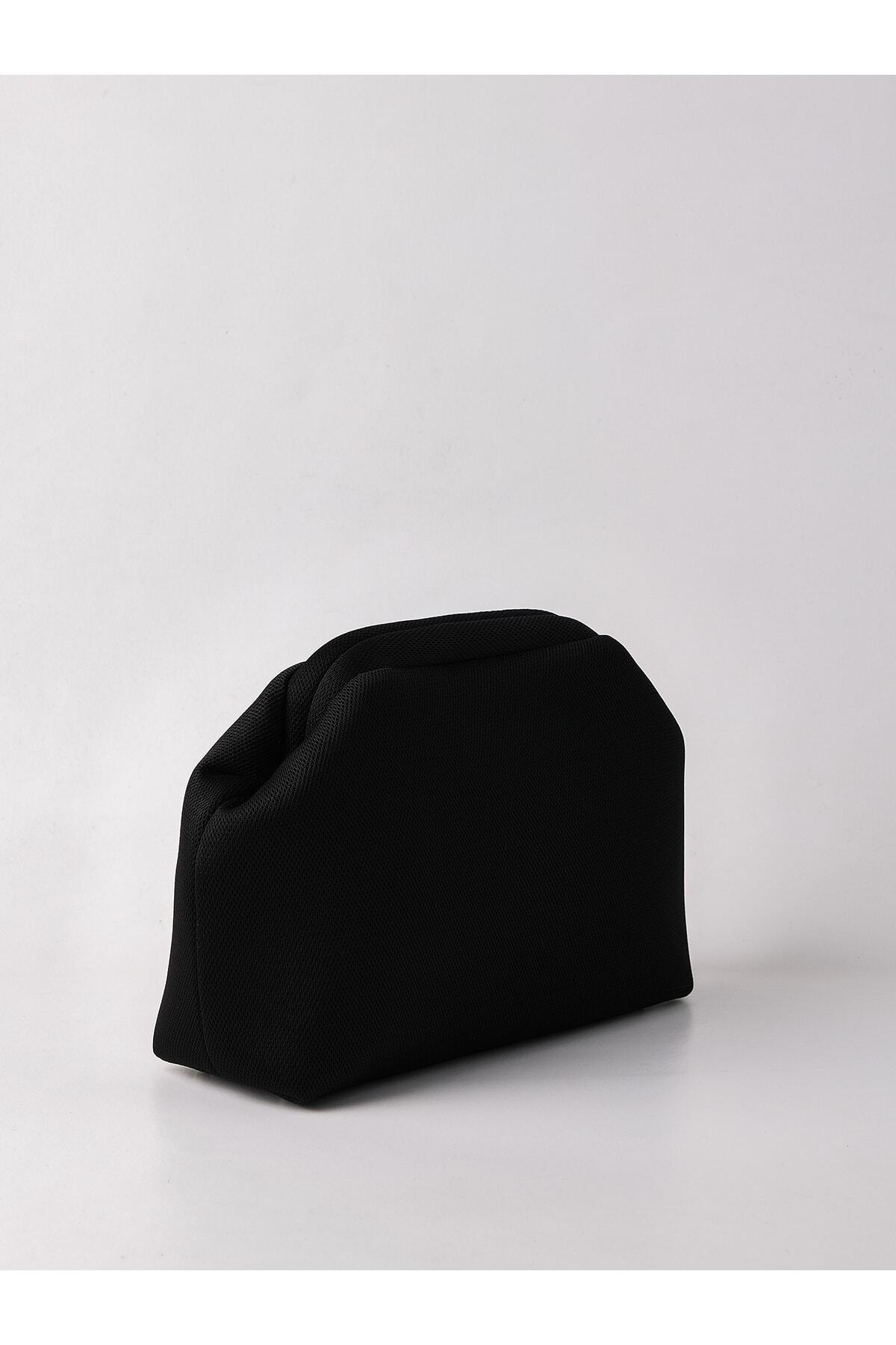 HEYBE'S Heybes Kadın Siyah Askılı Clutch Portföy El Çantası görsel 5
