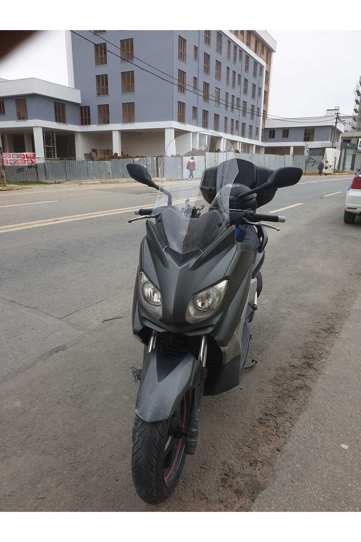 Yamaha Xmax 250 Siperlik Ön Cam 2011 2013 Model 55cm Şeffaf Renkli 4mm KISA SPOR CAM