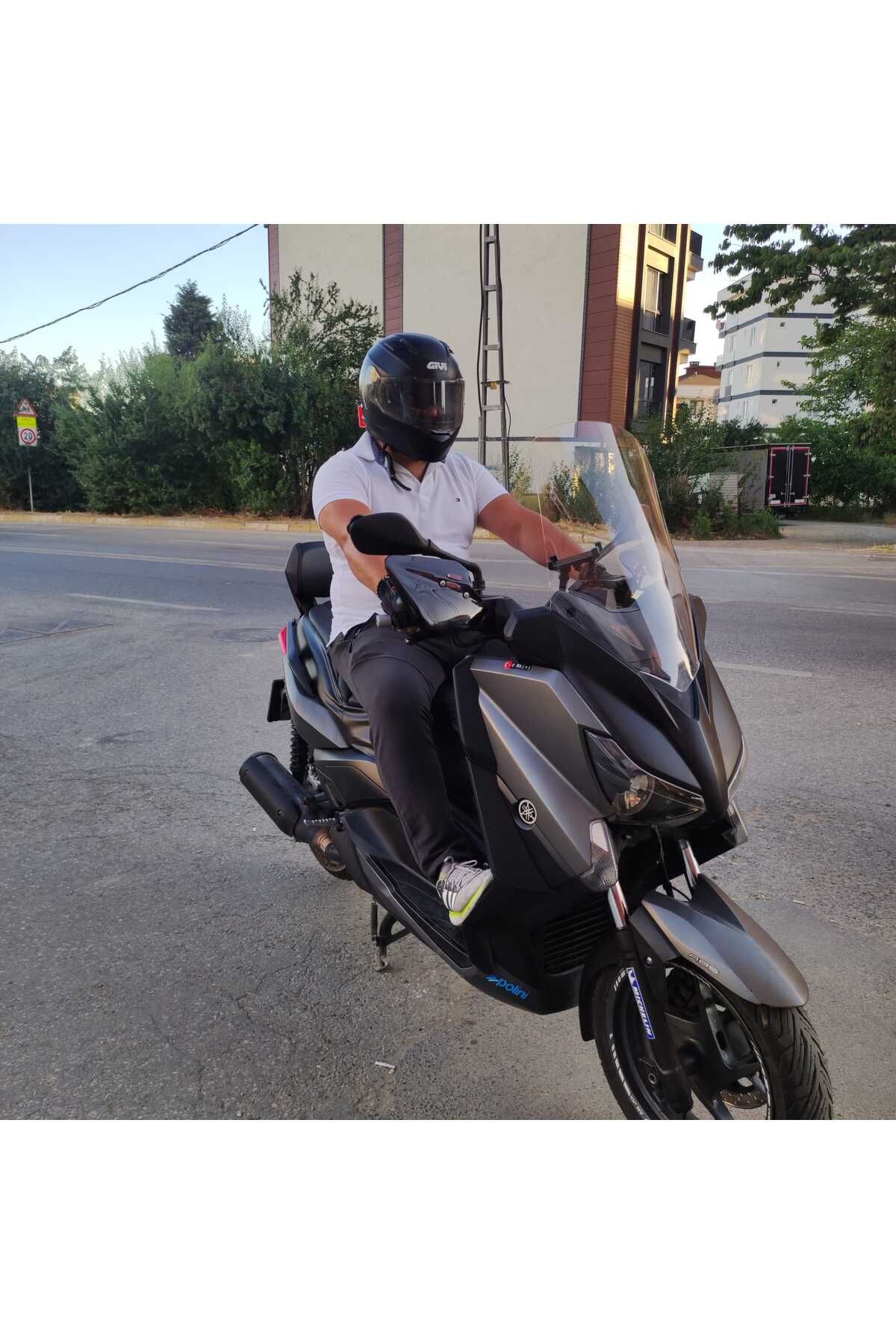 Yamaha Xmax 250 Siperlik Ön Cam 2014 2017 Model 58cm Şeffaf Renkli 4mm