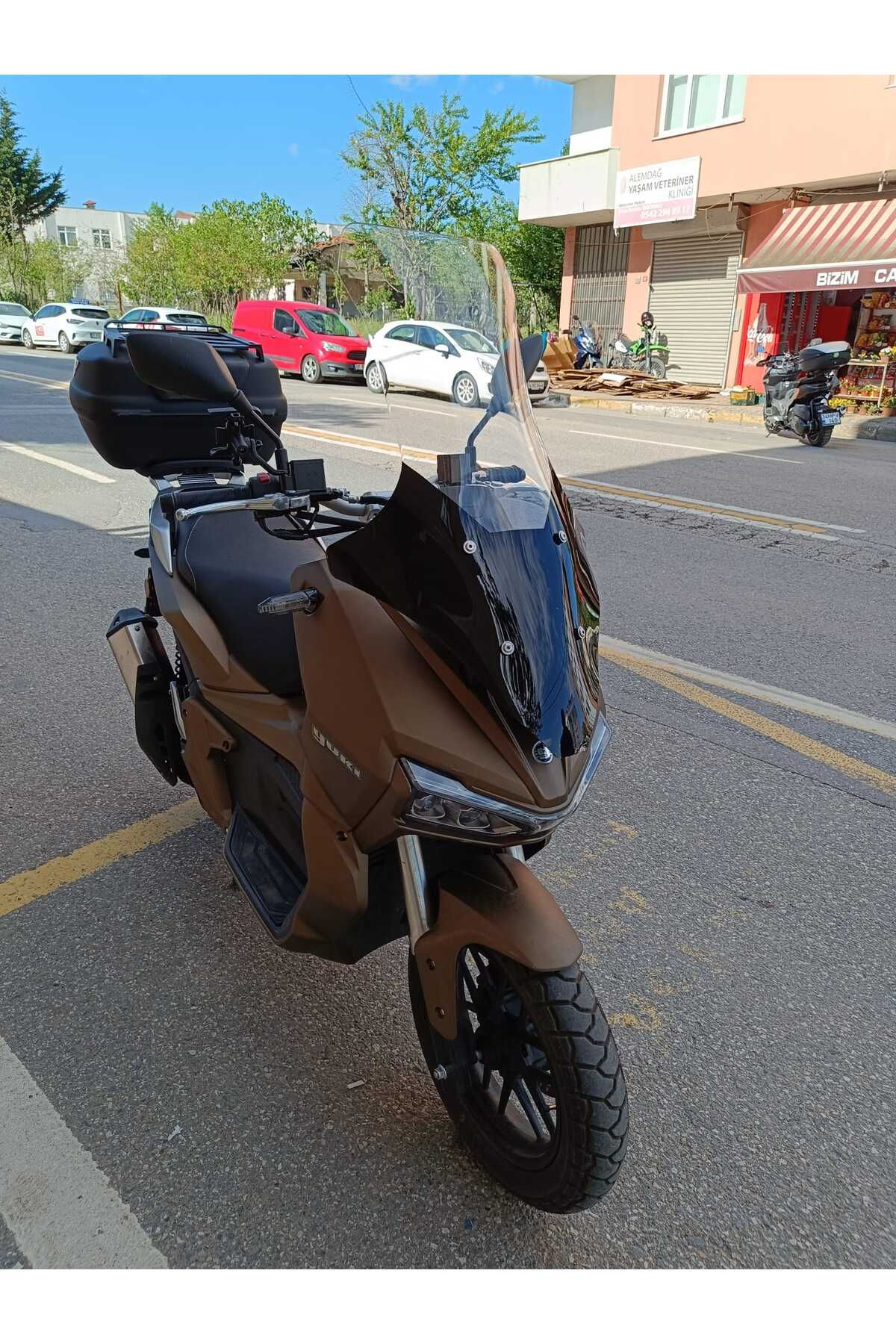 Yuki Adventure 150 Siperlik Ön Cam 2023-2025 Model 78cm şeffaf Renkli 4mm UZUN CAM