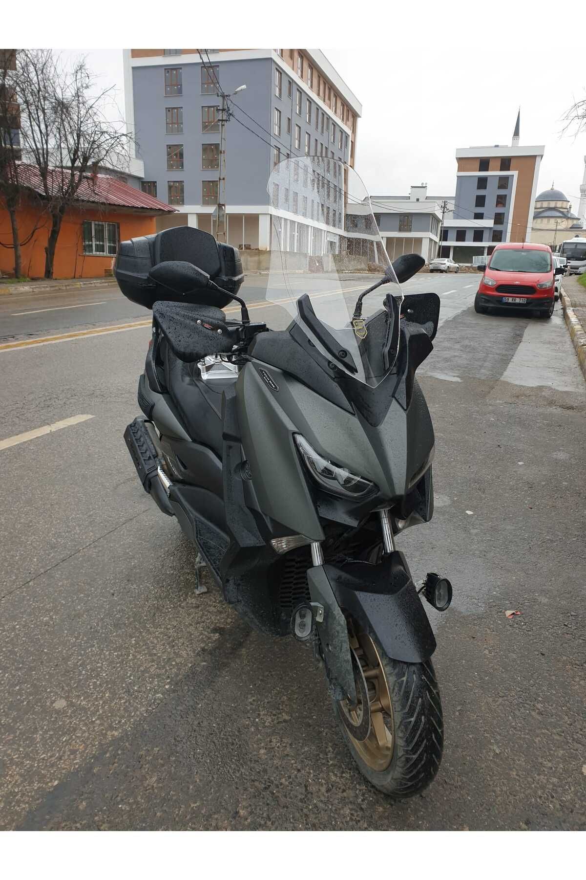 Yamaha Xmax 250 Siperlik Ön Cam 2018 2022 Model 65cm Şeffaf Renkli 4mm ORTA BOYLU CAM
