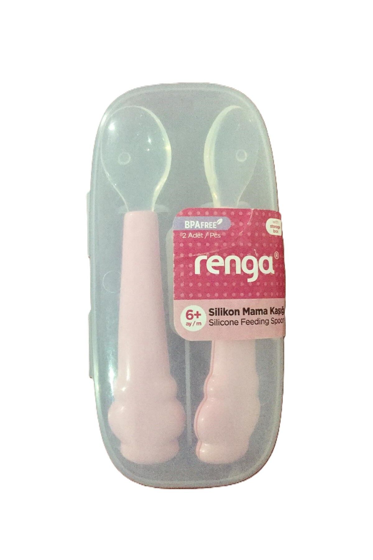 Renga-6+ Months Bpafree Silicone Feeding Spoon - Pack of 2 Pink 1