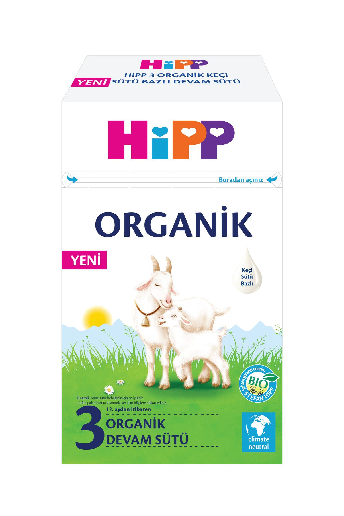 Hipp 3 Organik Keçisütü Bazlı Bebek Devam Sütü 400gr