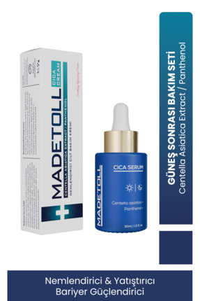 Madetoll Cica Serum+Krem Set-Güneş Sonrası Nemlendirici, Yatıştırıcı, Bariyer...