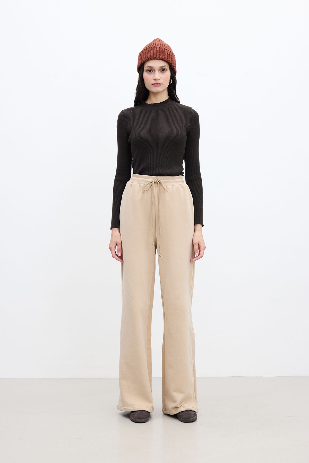 Manuka-Relaxed Fit Basic Camel Pants 4