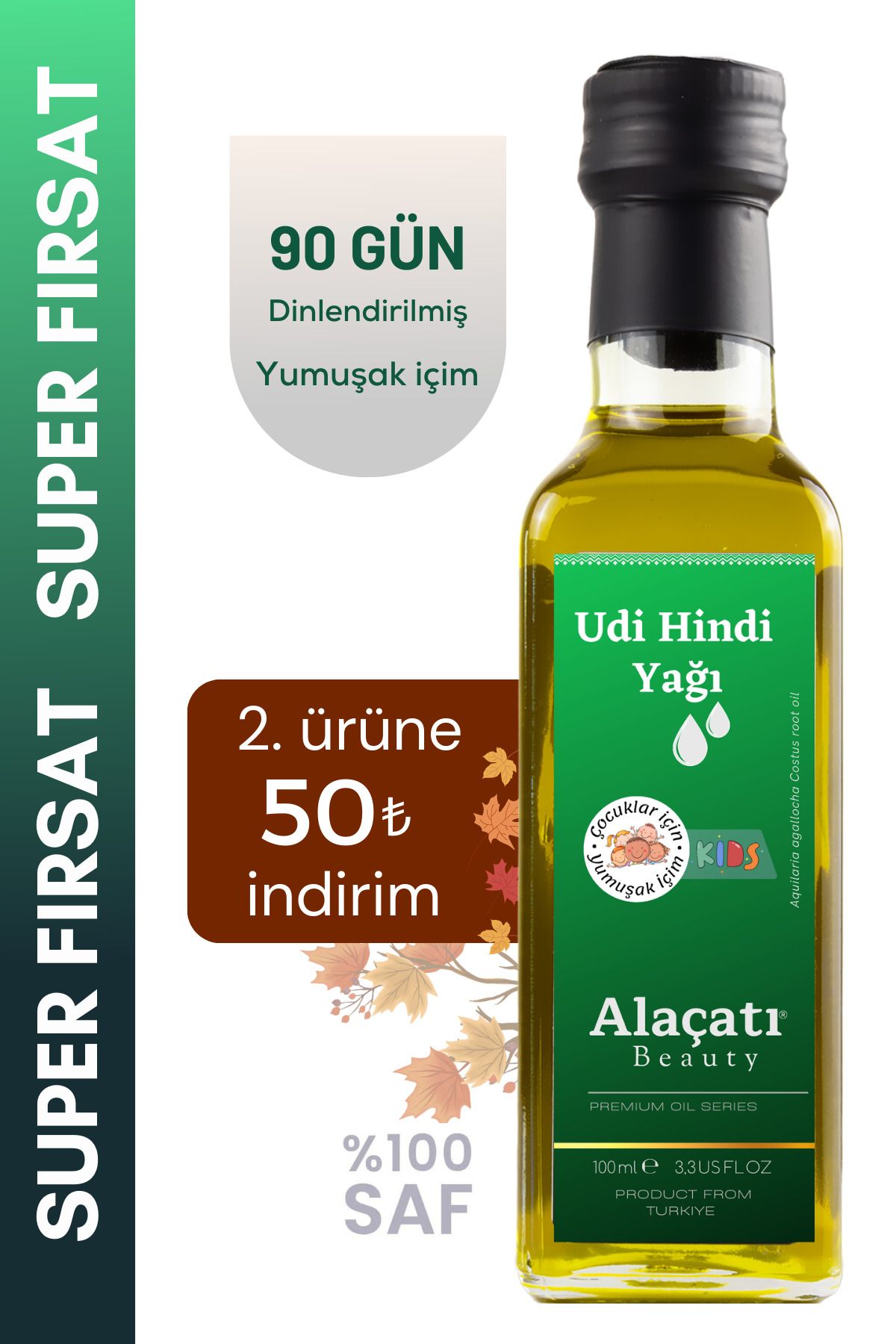 Alaçatı Beauty Yumuşak Içim Udi Hindi Yağı %100 Saf Ve Doğal Kust-i Hindi Costus Root Oil 100 ml