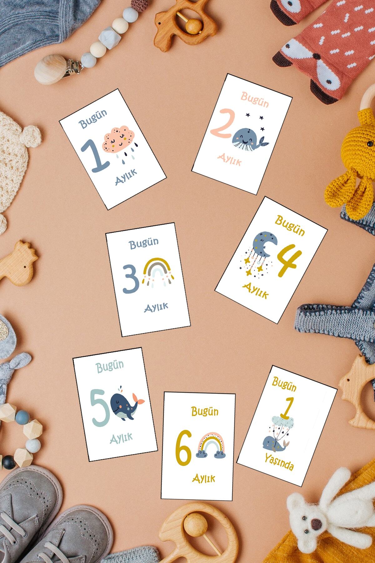 Moky Design Bebek Aylık Anı Kartları, Ay Konsept Fotoğraf Çekimi Hatırası İçin 12'li, Yenidoğan Bebek Hediyeleri fotoğrafı 4 (önizleme)