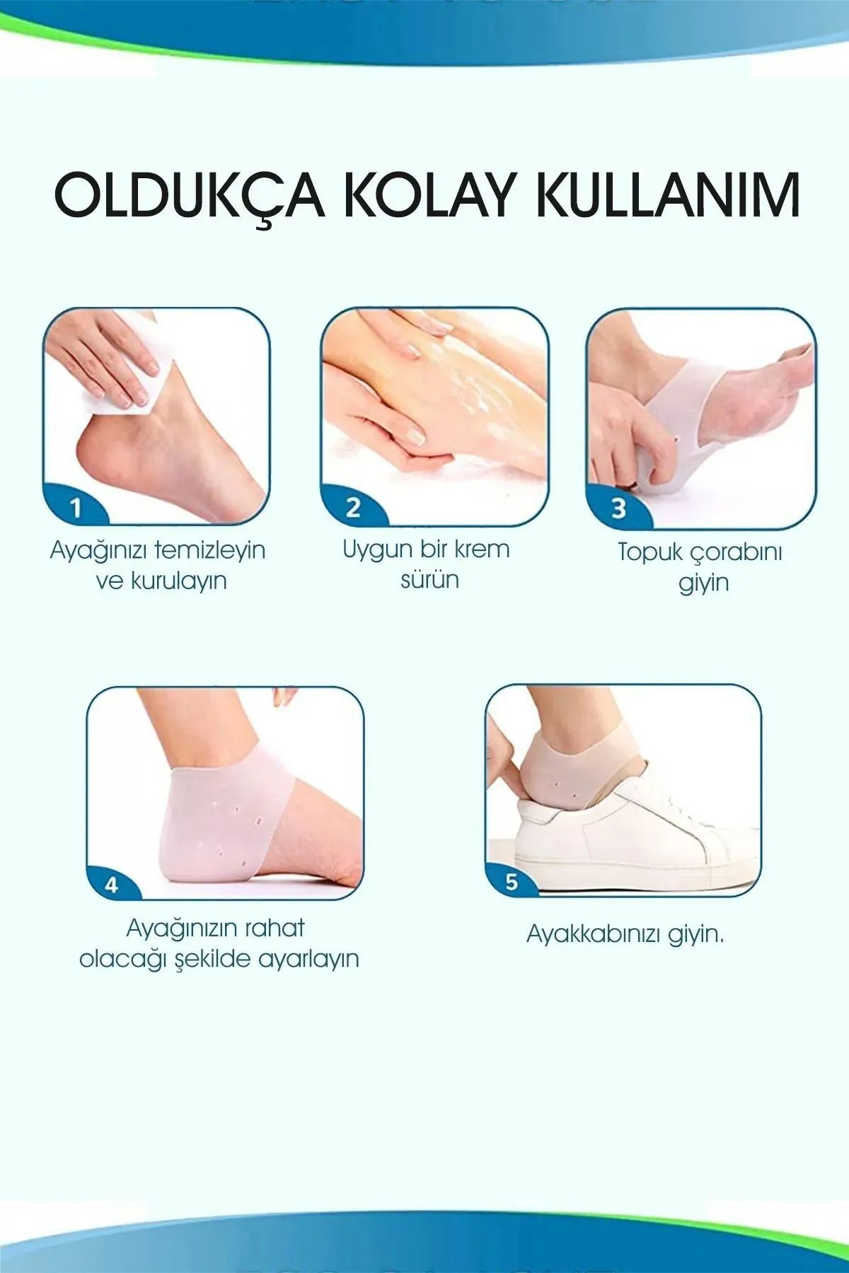 AboutThePerfect Esnek silikon tabanlık, rahat ve koruyucu ayak destekliği, çiftli, konforlu kullanım