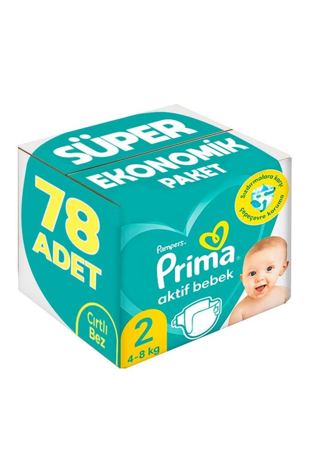 Prima Bebek Bezi Beden:2 (4-8Kg) Mini 78 Adet Süper Ekonomik Pk