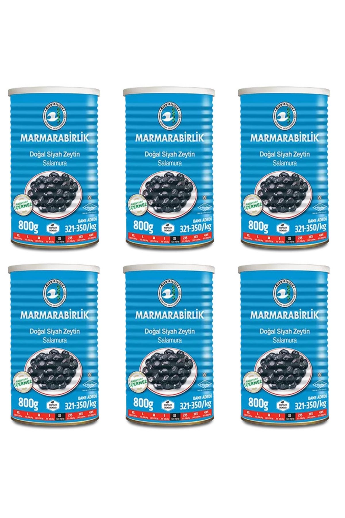 MarmaraBirlik 800 Gr. Salamura (xs) Tane Adeti̇ 321-350-koli̇ Adet 6