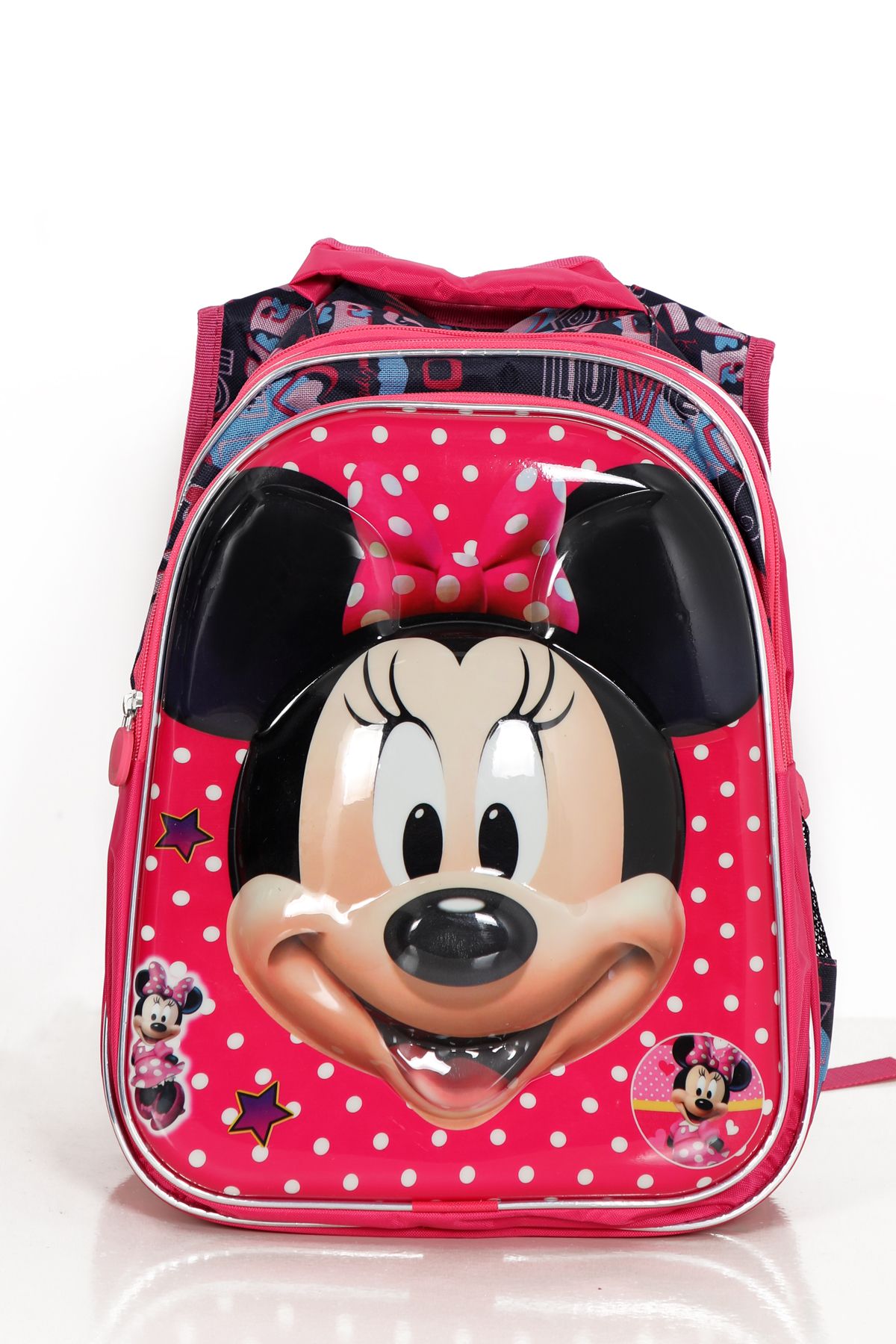 Goteen Kız Çocuk Pembe Mickey Mouse Kabartmalı İlk ve Orta Okul Sırt Çantası