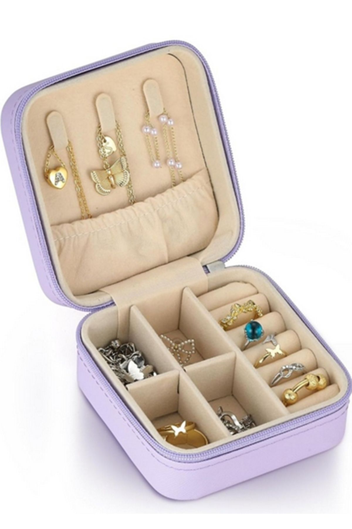 newnet-Jewelry Case Jewelry - Jewelry Organizer Box with Compartments Ring-Earrings-Necklace Organizer 3