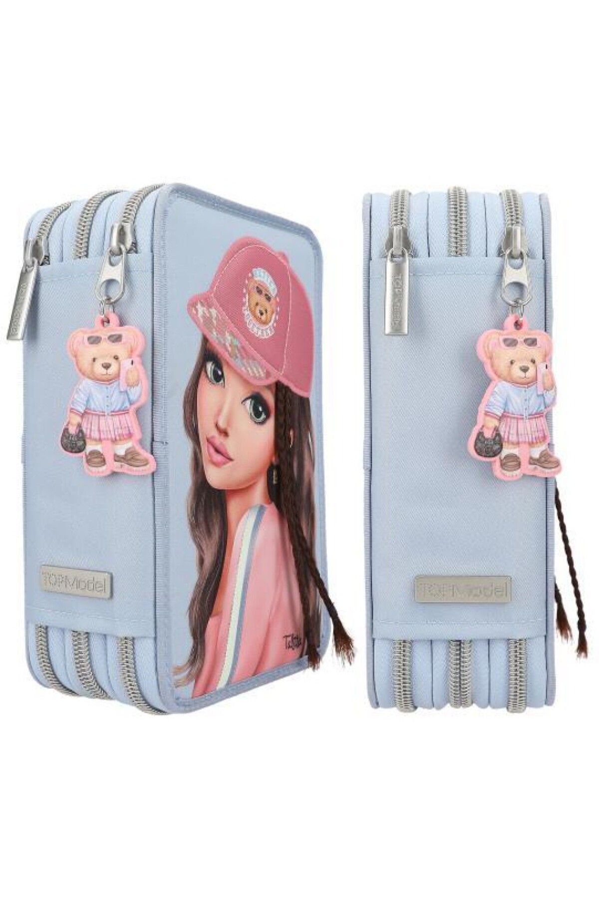 Top Model-Topmodel Triple Pencil Case with Application Team Teddy 3