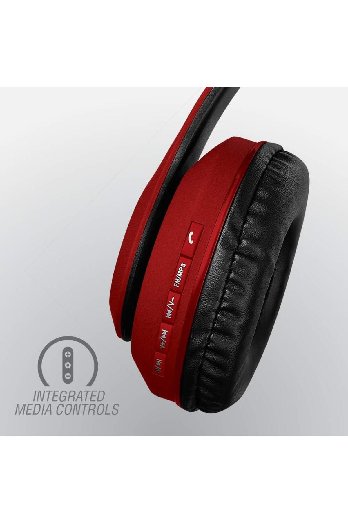 Volkano-Impulse Series Wireless Bluetooth Headphones Red VB-VH101-RD 4