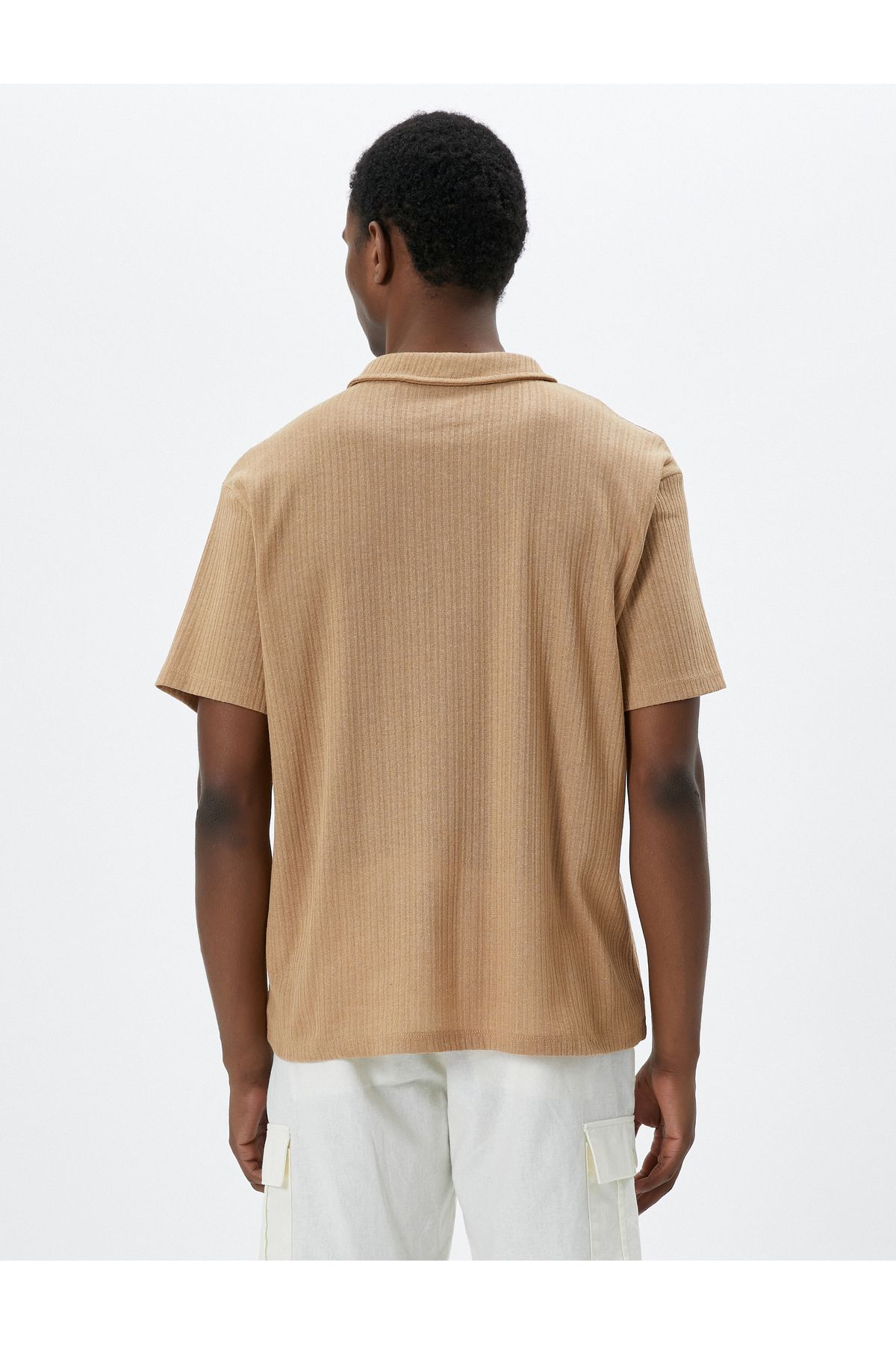 Koton-Polo Neck Knitwear T-Shirt Textured Buttons Short Sleeve 4