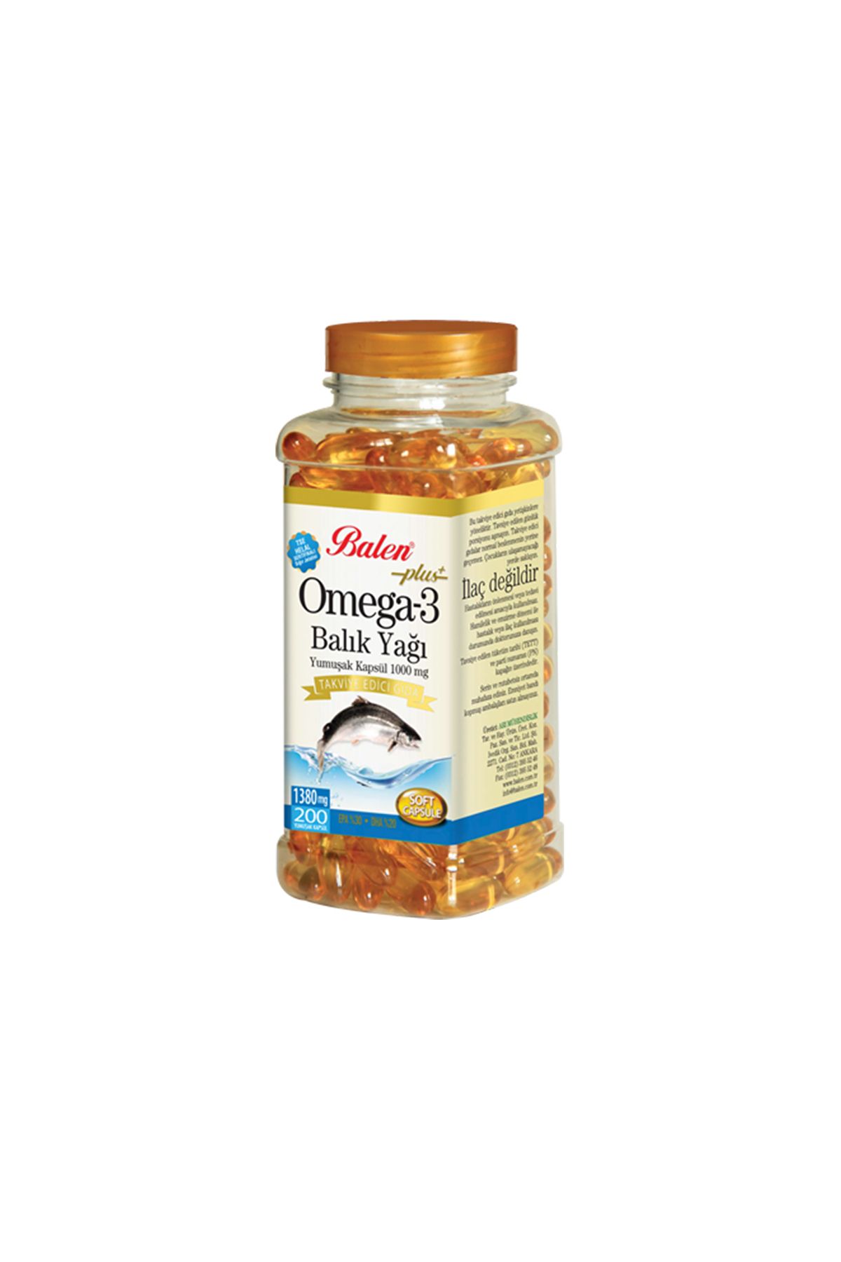 Balen Omega 3 Balık Yağı Yumuşak Kapsül 1380 Mg* 200 | Omega ^içeren Kalp Beyin Ve göz S 586137